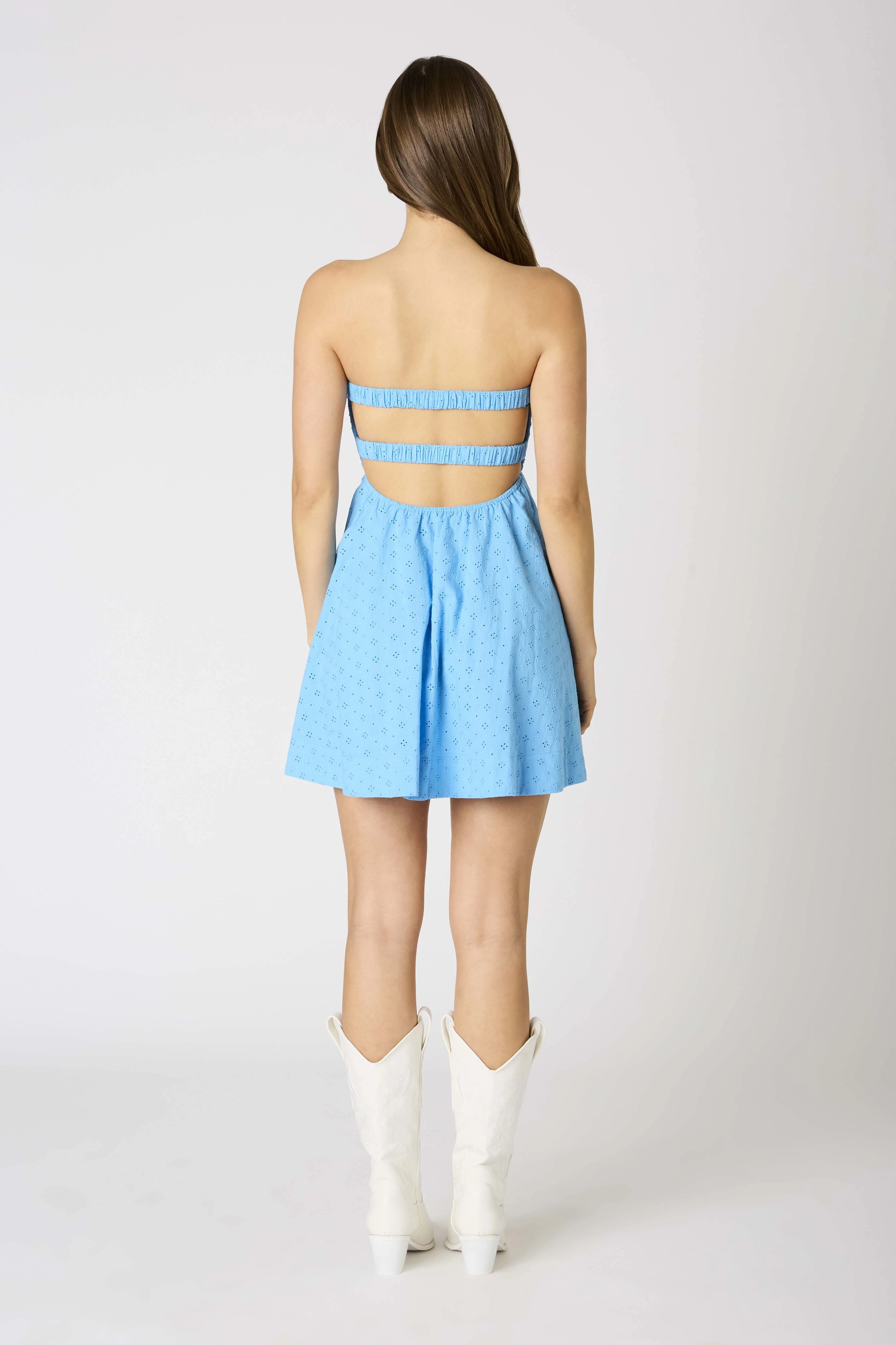 Blue Belle Strapless Mini Dress