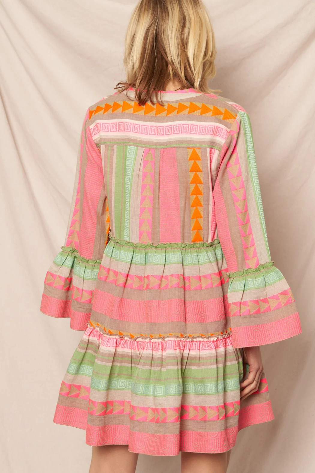 Fiesta Forever V Neck Long Sleeve Dress