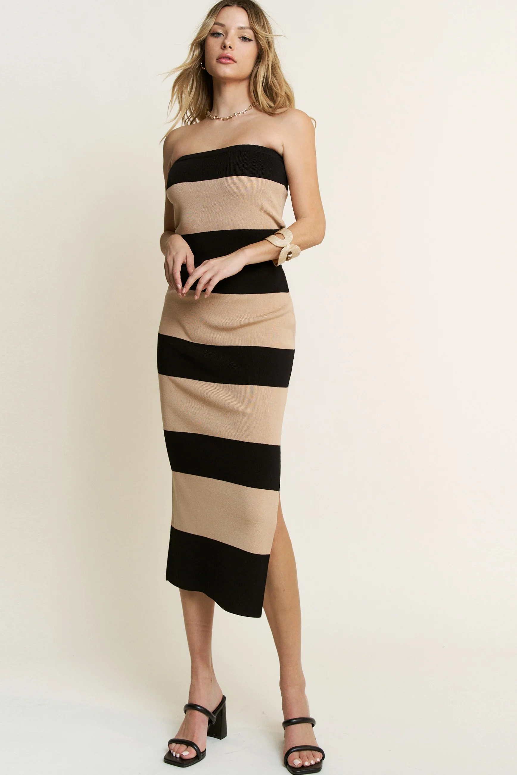 Rylan Stripe Tube Top and Skirt Set