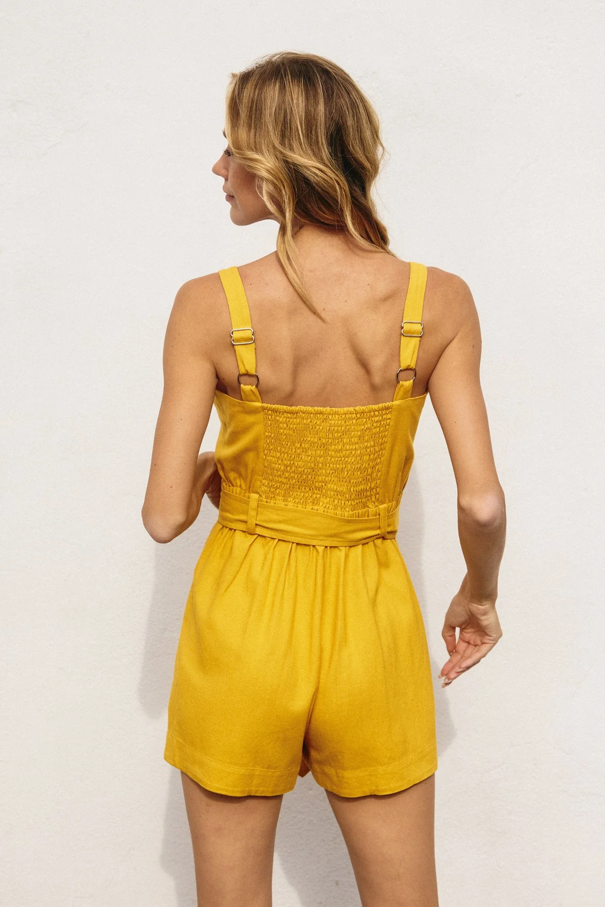 Marigold Dreams Belted Romper