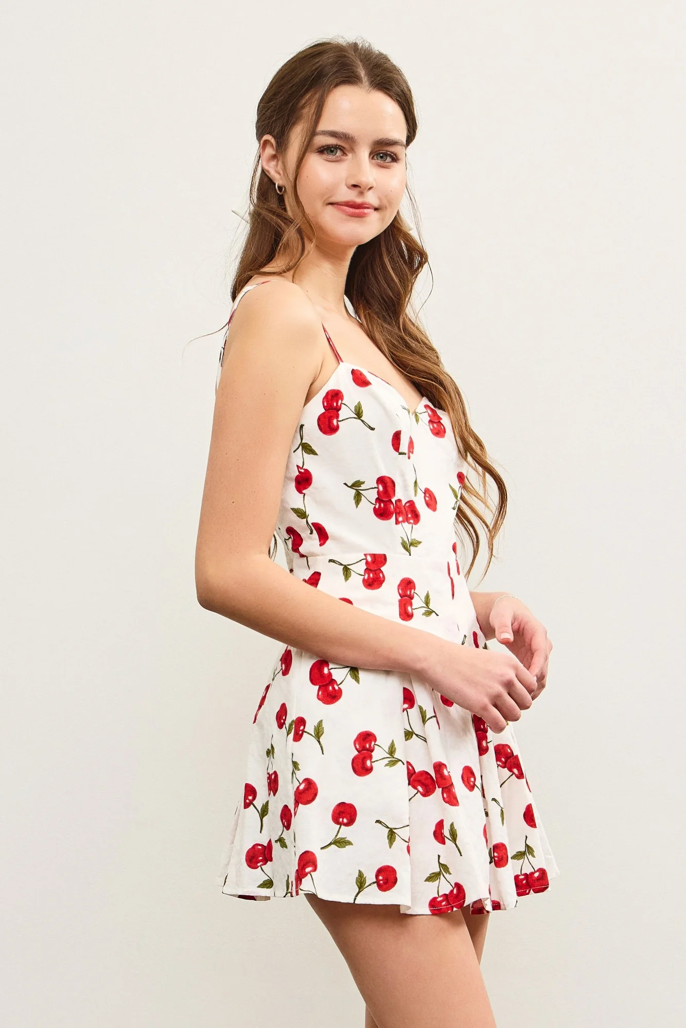 Cherry Print Skort Cami Dress