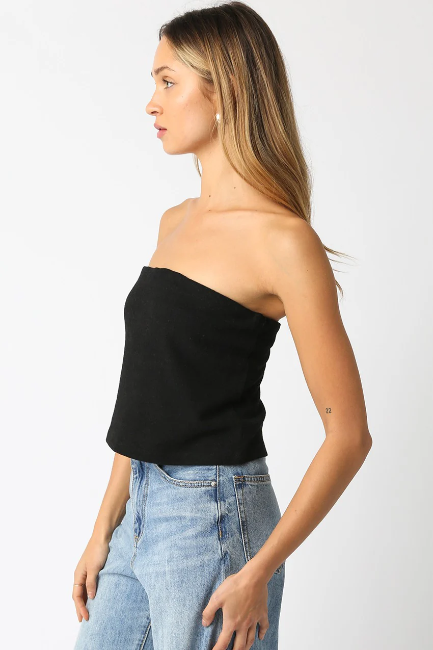The Basics Knit Tube Top in Black