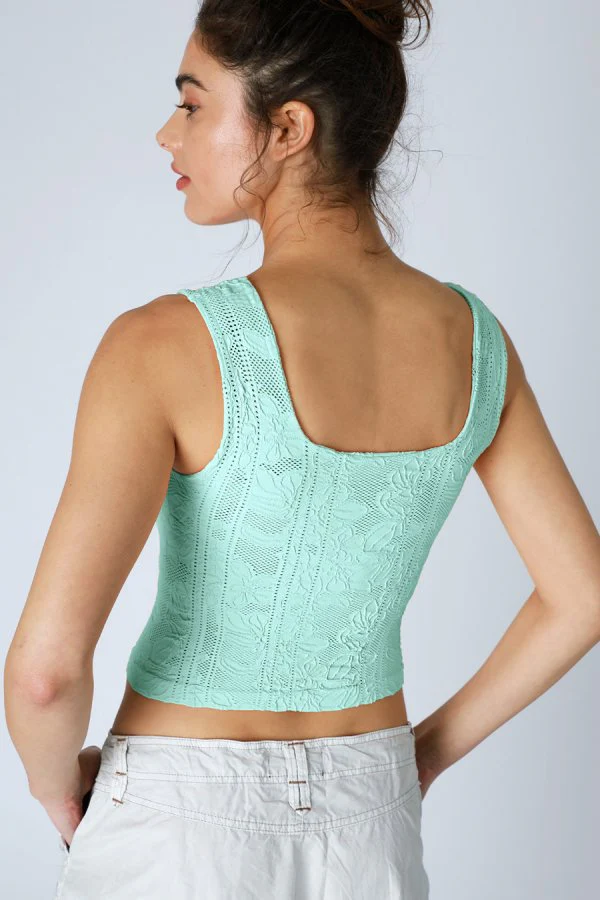 Look My Way Double Lace Square Crop Top MORE COLORS