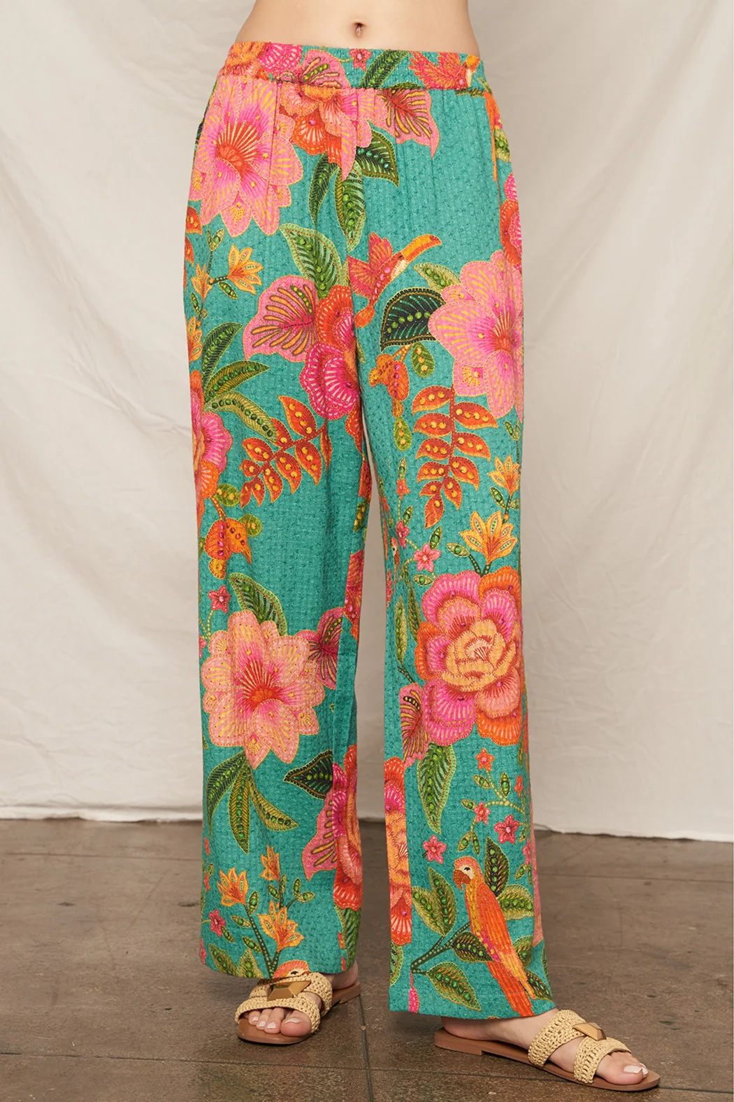 Rio Tropical Print Wide Leg Beach Pant