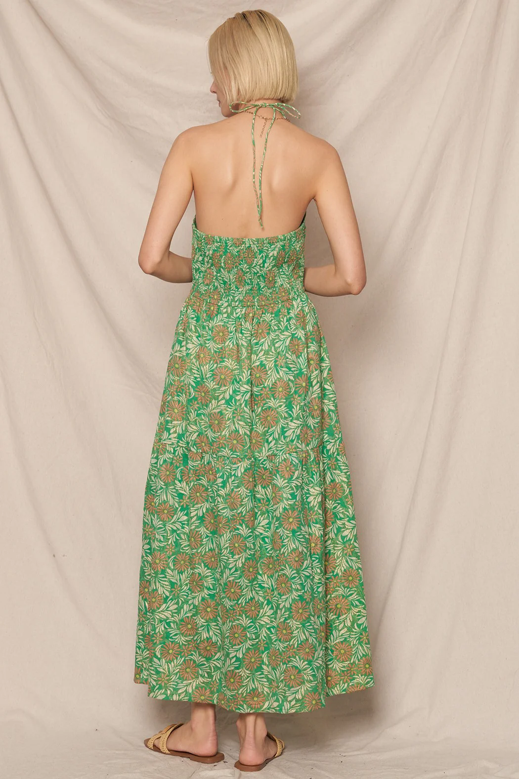 Lurex Floral Strappy Maxi Dress