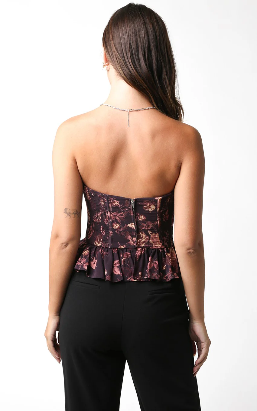 Season Leaves Corset Top FINAL SALE