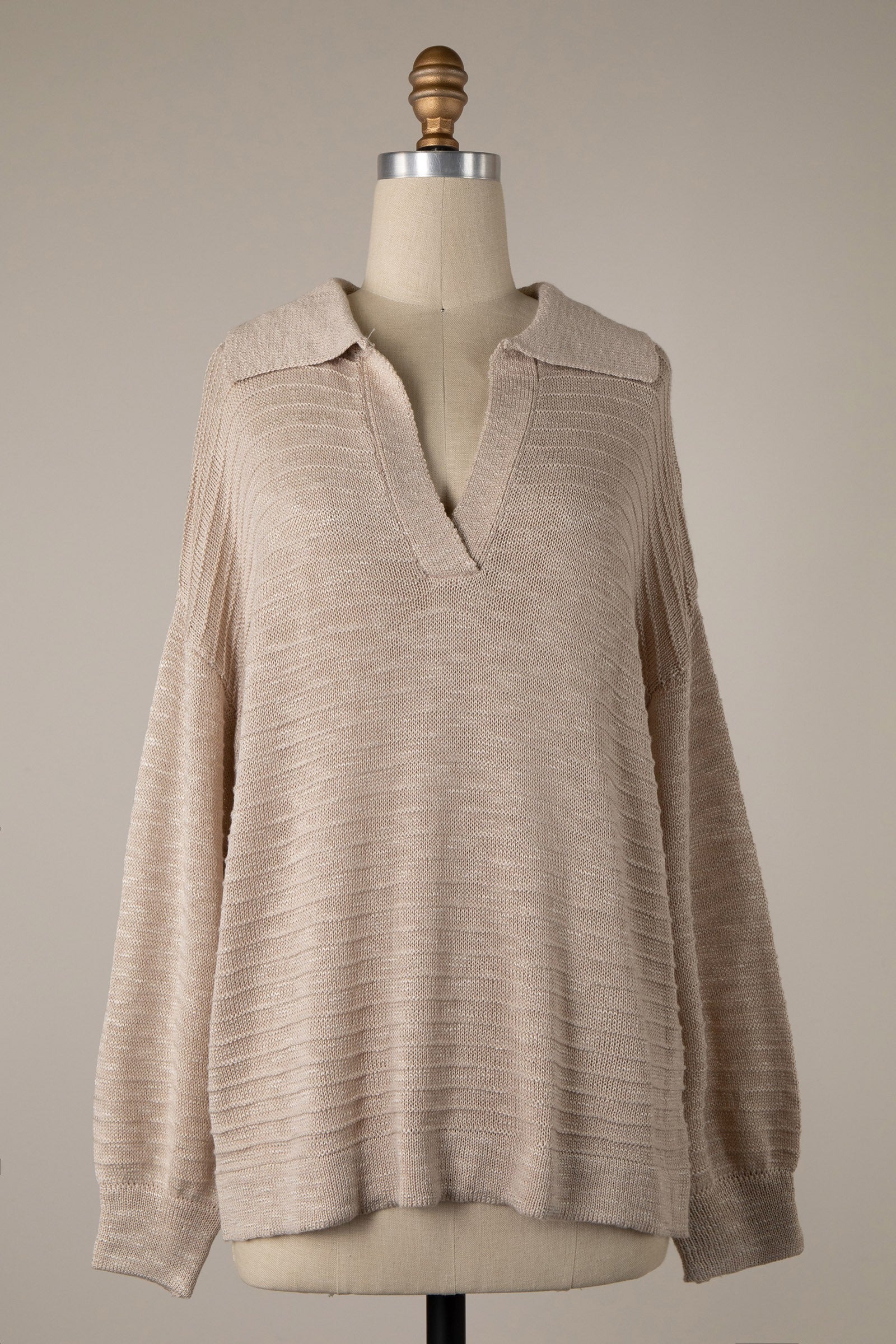 Park Place Ribbed Collared Sweater