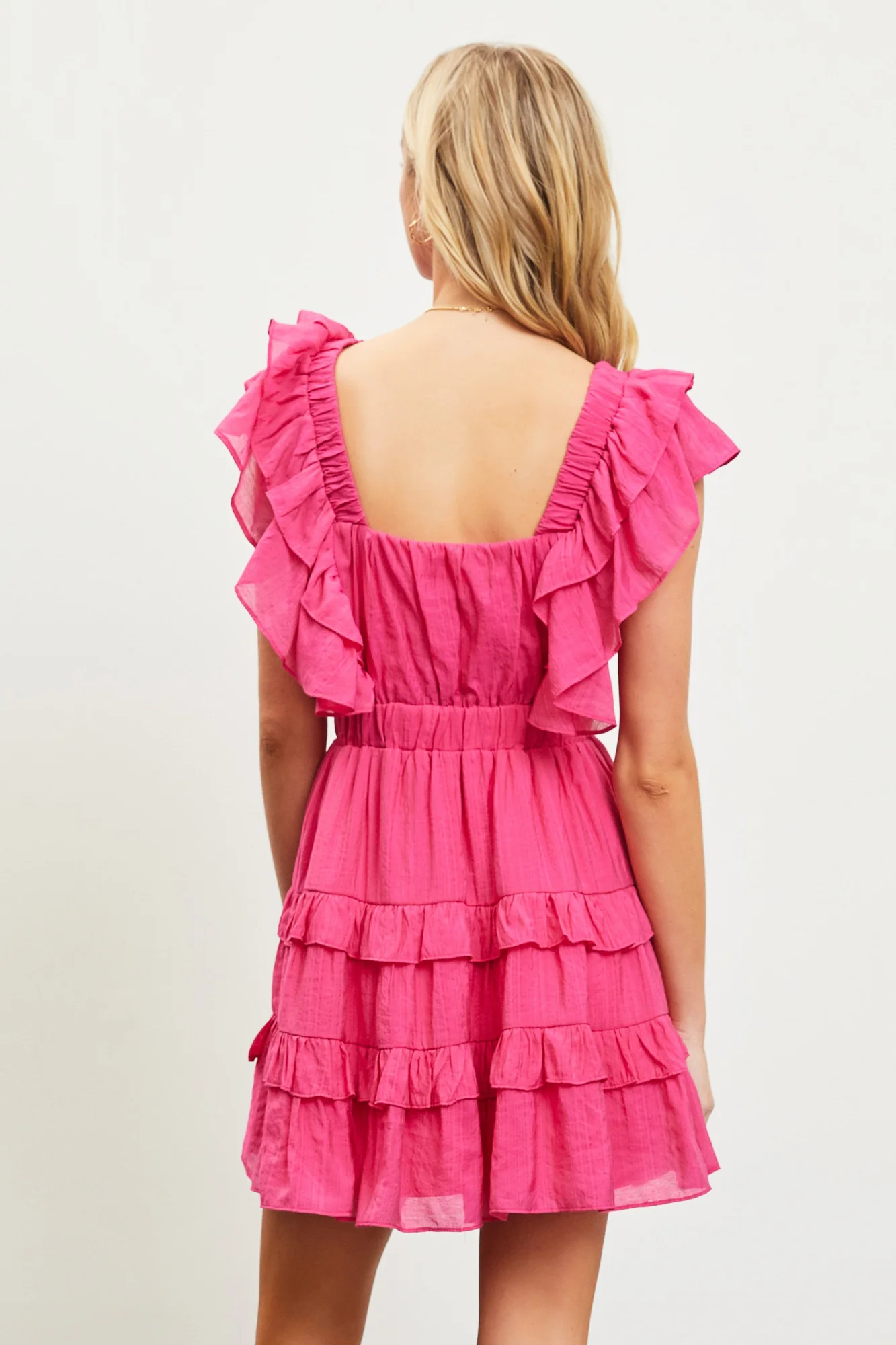 Summer Ruffle Top Dress in Fuchsia FINAL SALE