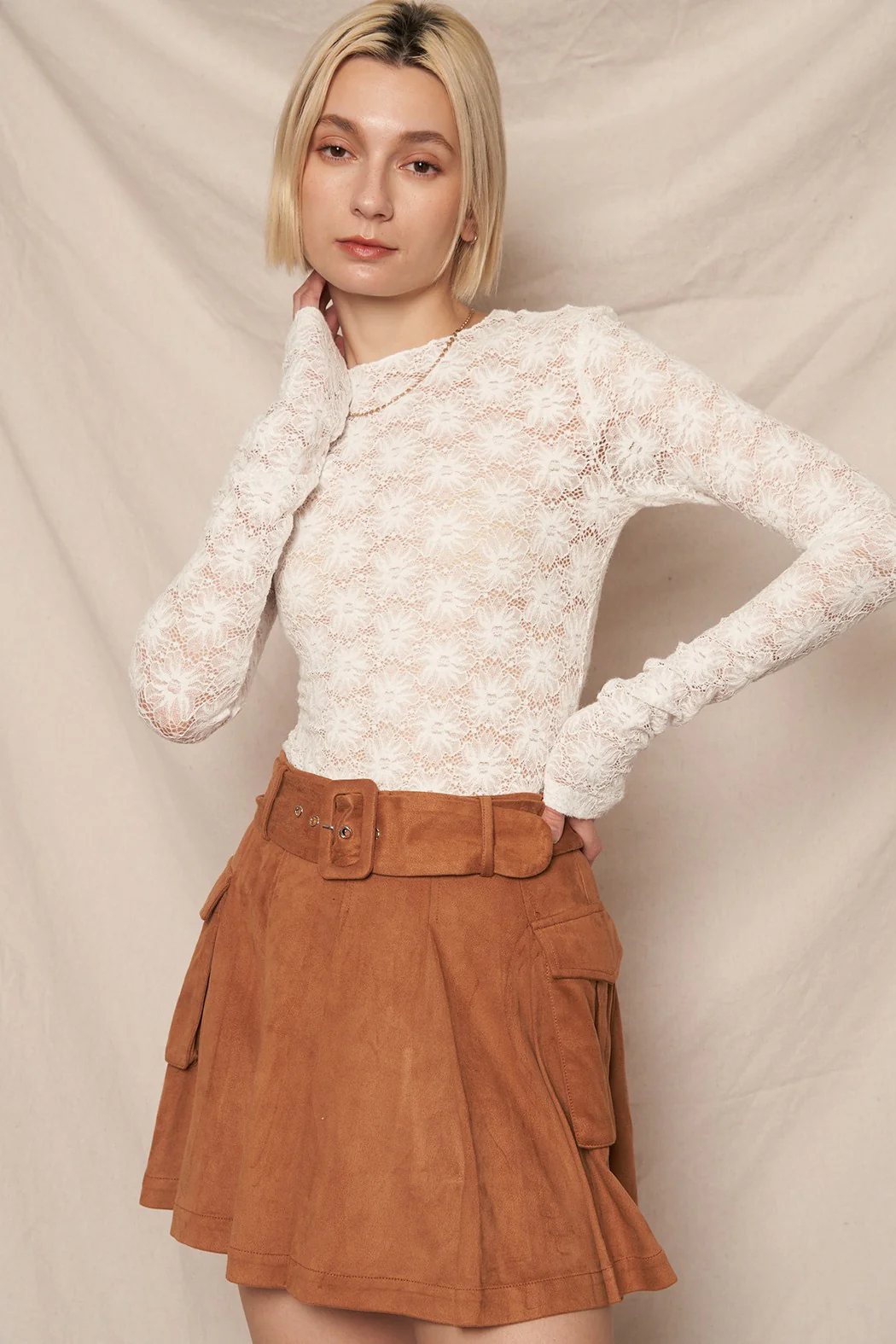 Only You Semi Sheer Lace Top