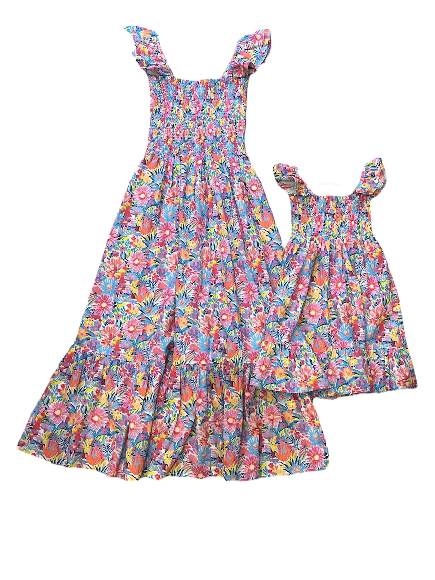 Mommy and Me Vacay Ready Smocked Top Dress Mommy and Me  Bundle