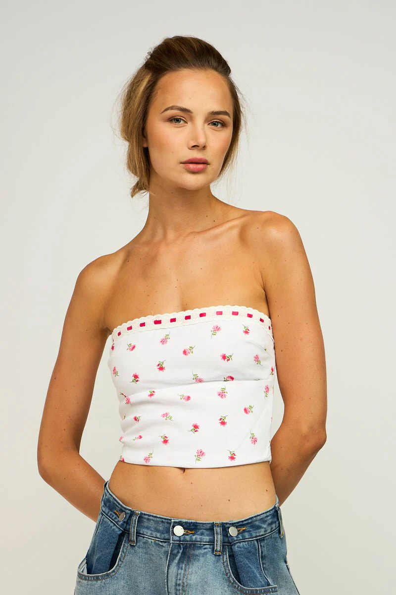 Sweet Side Floral Tube Top FINAL SALE