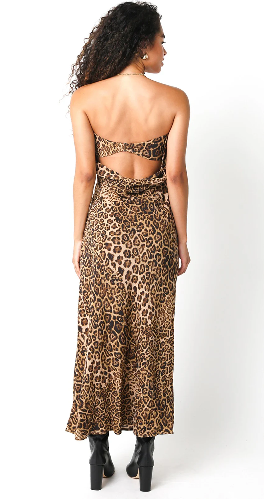 Cleo Animal Print Open Back Maxi Dress FINAL SALE
