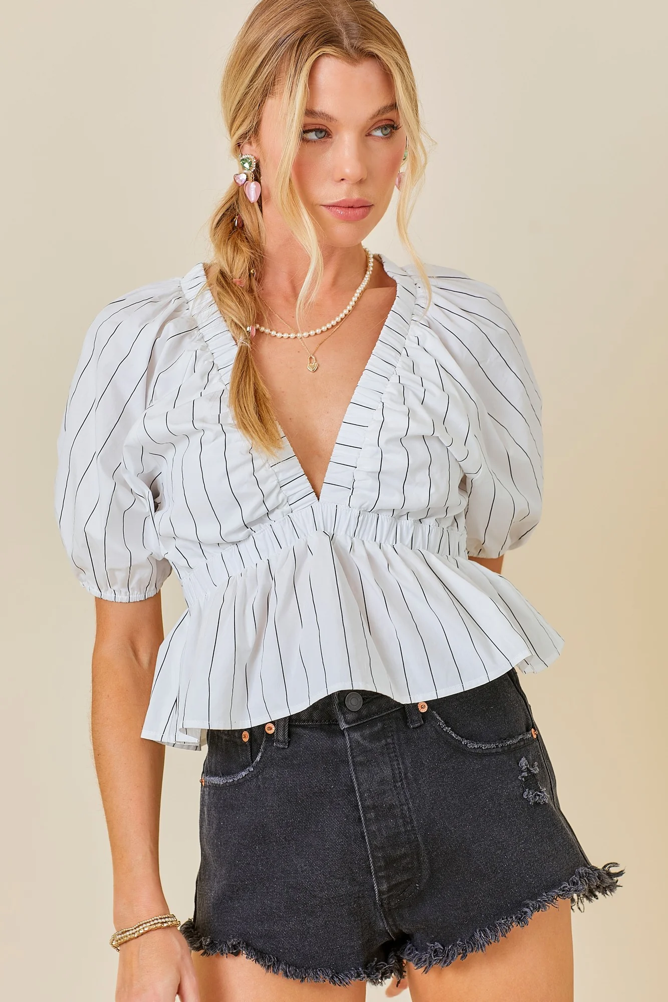 Friday Nite Peplum Top FINAL SALE