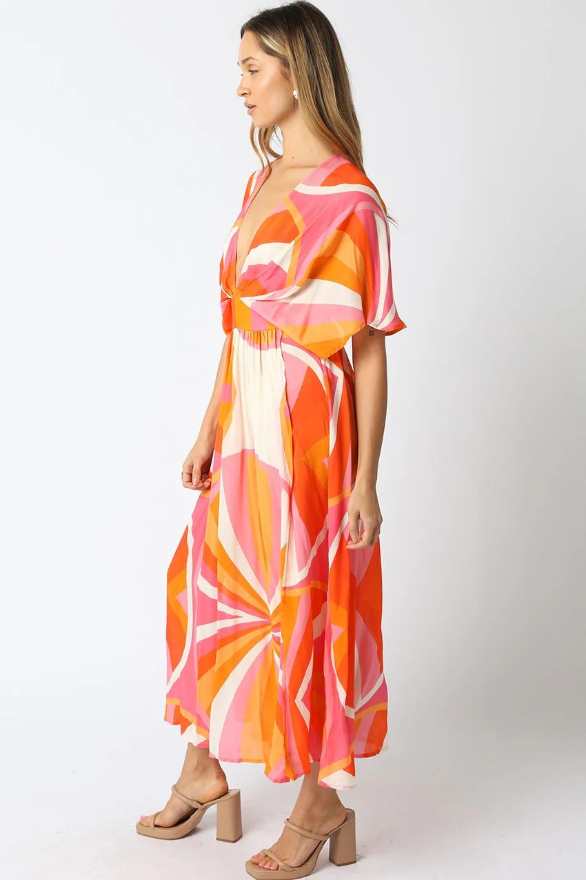 Palm Springs Deep V Maxi Dress