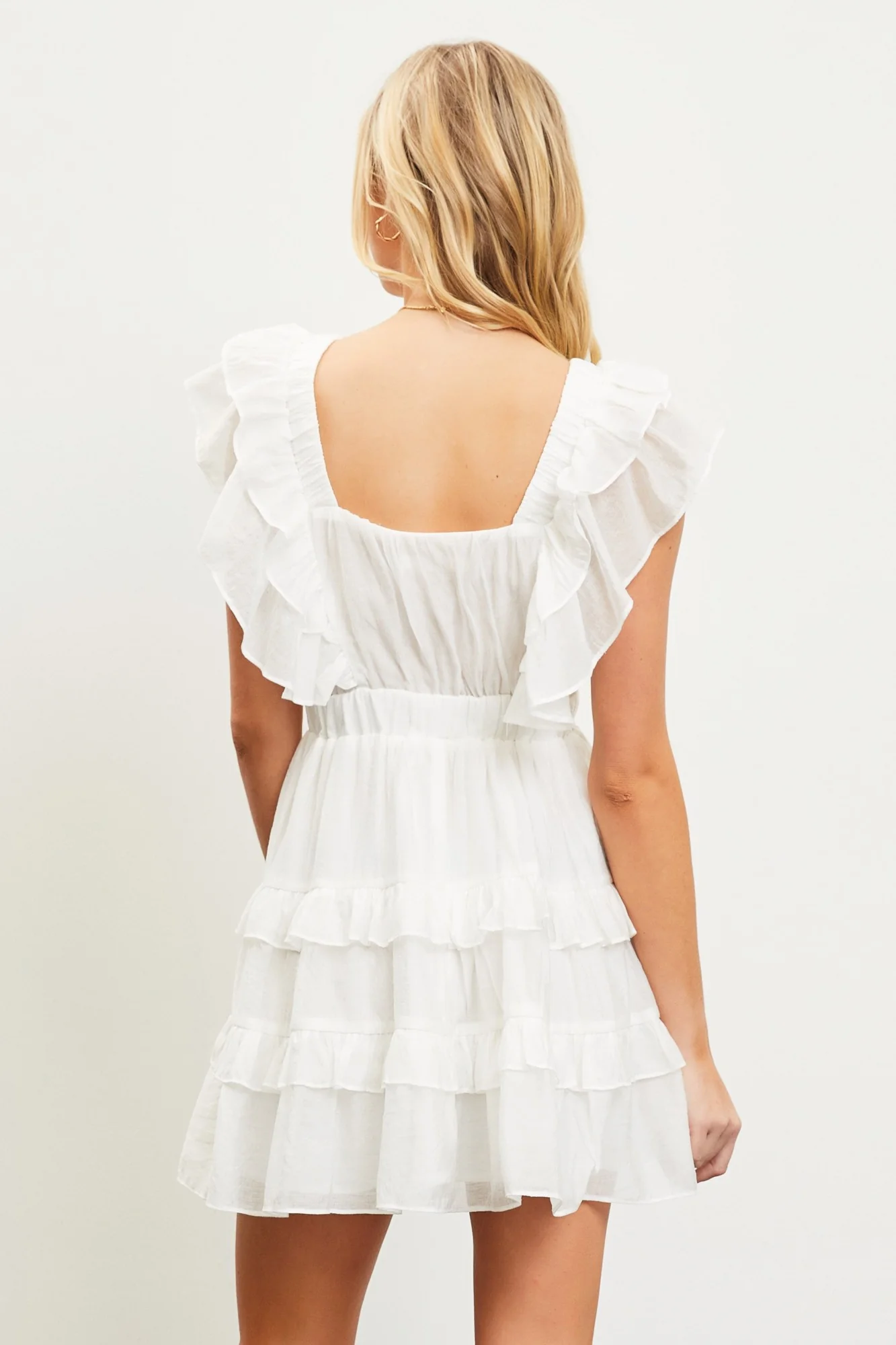 Summer White Ruffle Top Dress