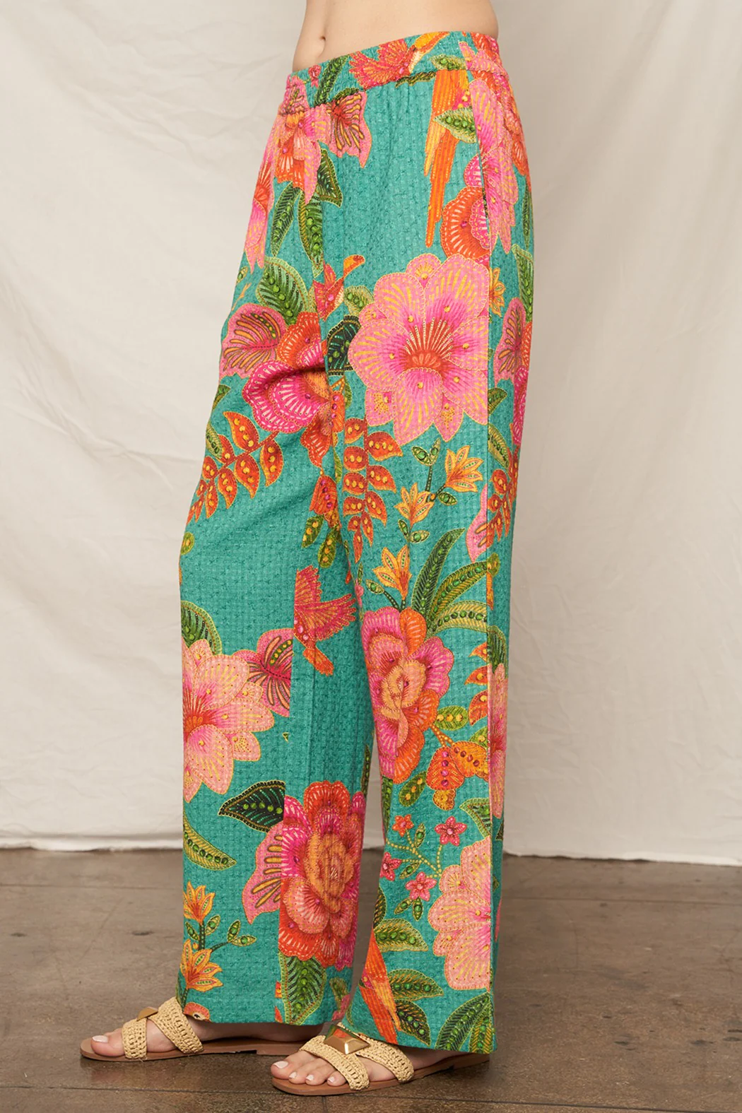 Rio Tropical Print Wide Leg Beach Pant