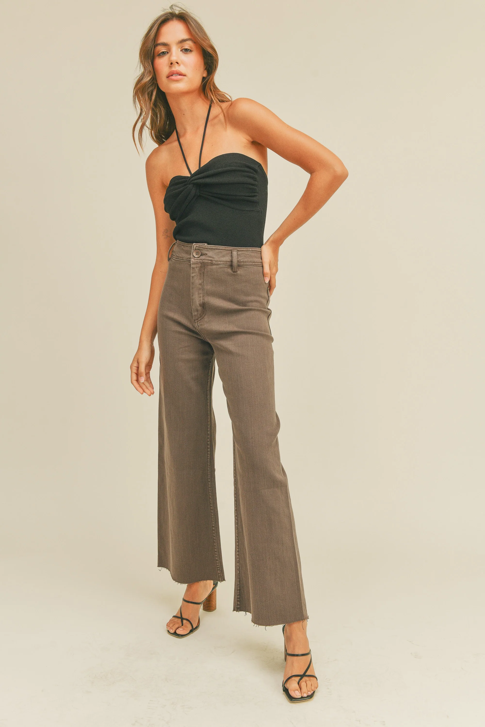 Knit Wit Sweater Top In Black