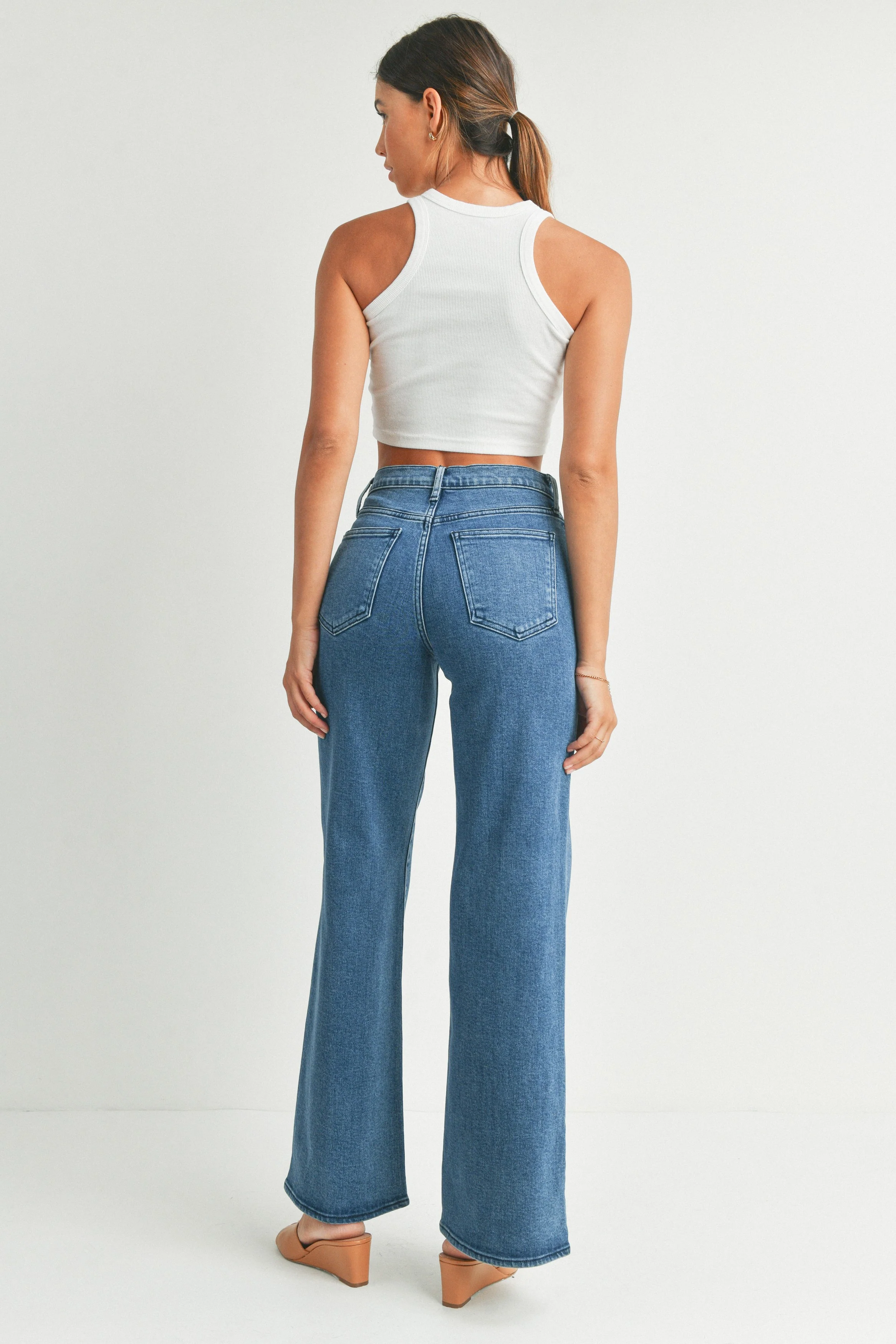 Delaney Wide Leg Palazzo Jean Medium Denim