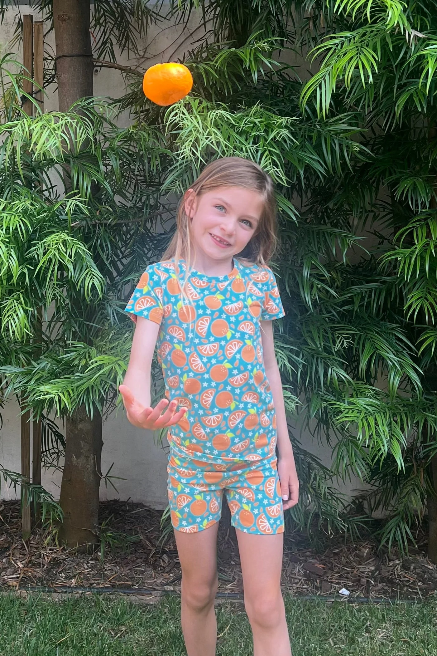 Mommy and Me Orange Crush Pajama Kid Size