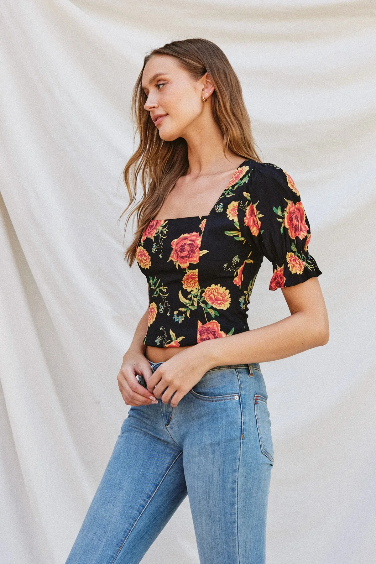 Eyes on You Floral Chiffon Top FINAL SALE