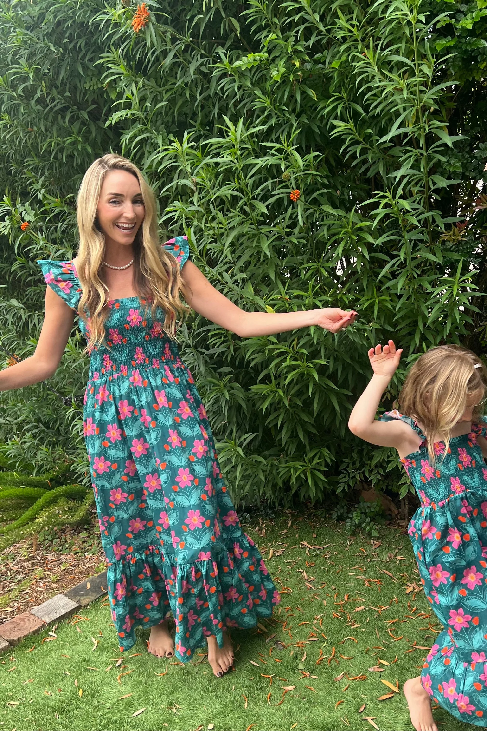 Mommy and me Strawberry Fields Forever Smocked Top Dress Adult Size