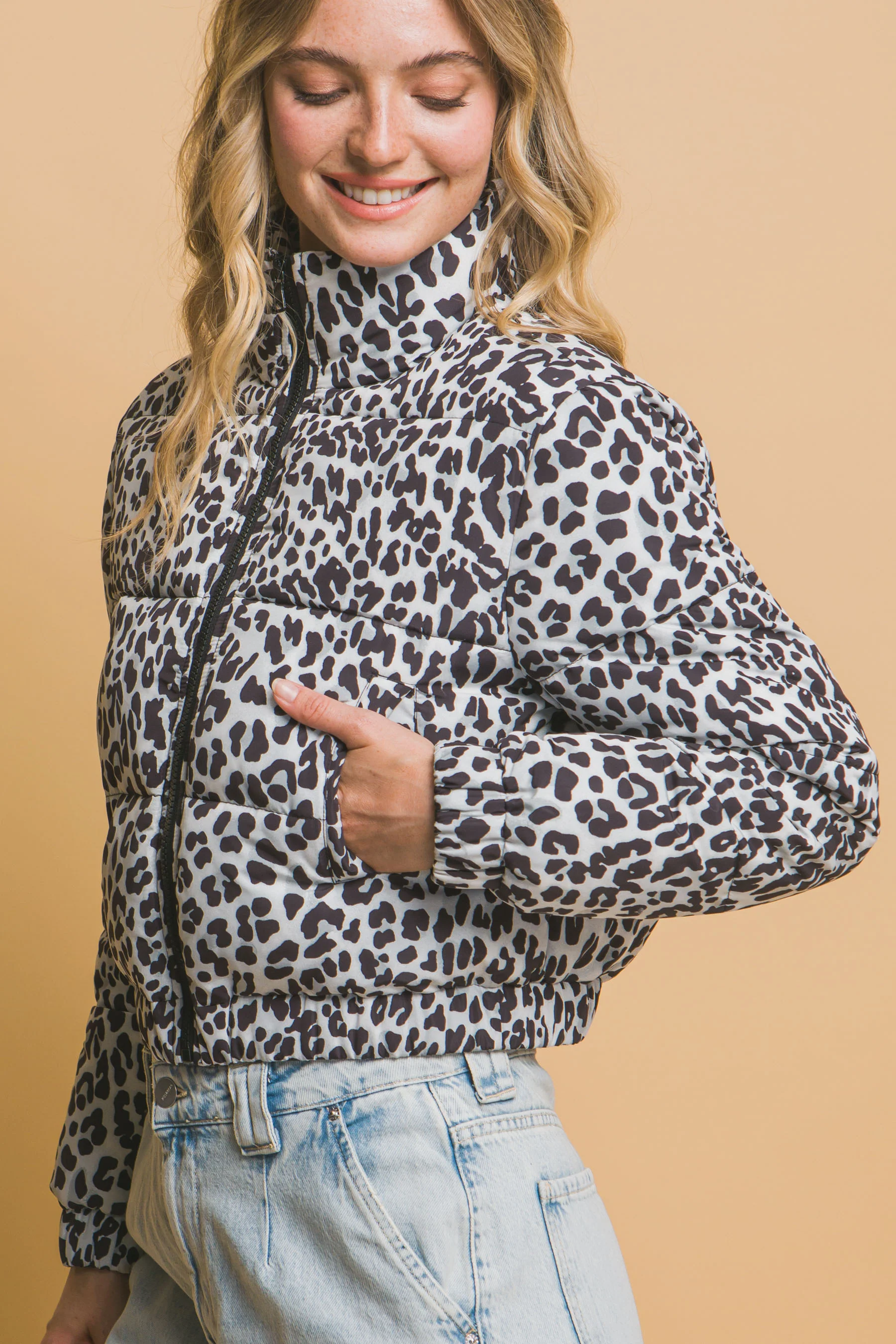 Animal Puffer Jacket in Black FINAL SALE