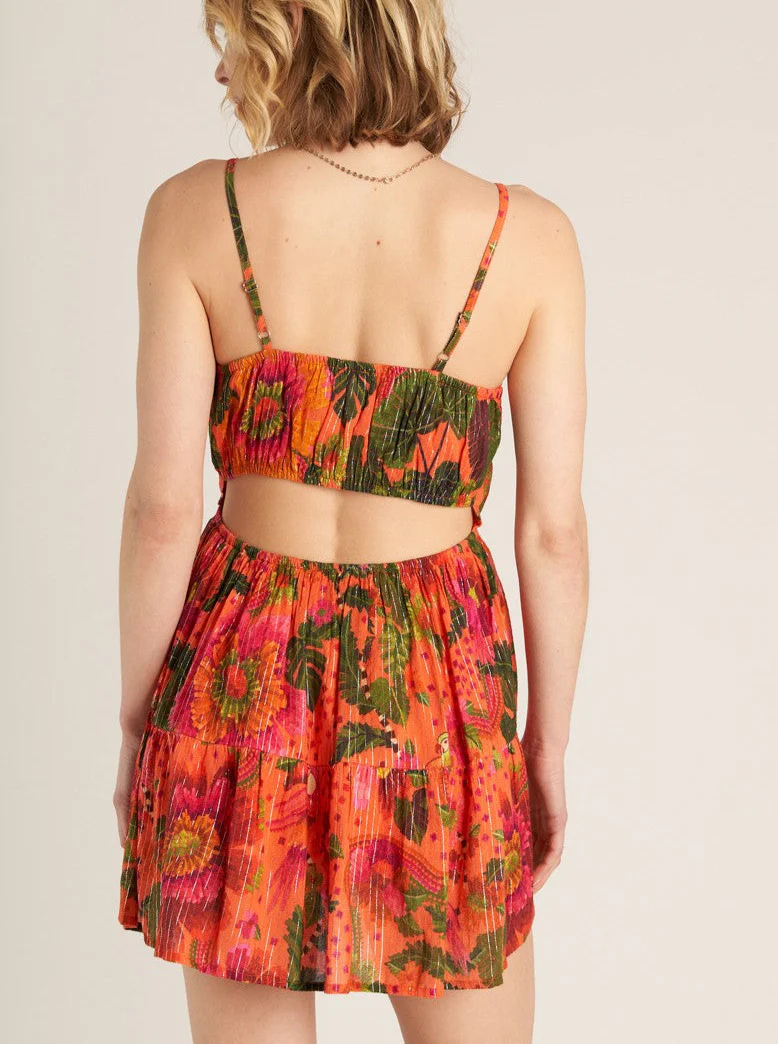 Hot Tropics Metallic Stripe Mini Dress