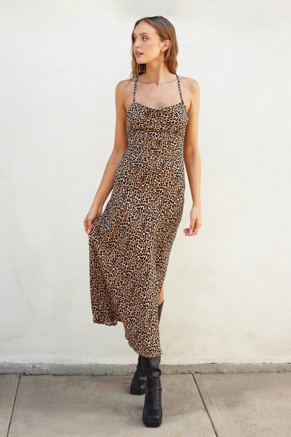 Seeing Spots Midi Animal Print Dress