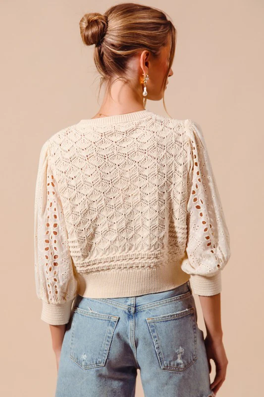 Everybody's Free Crochet Mix Eyelet Cardigan