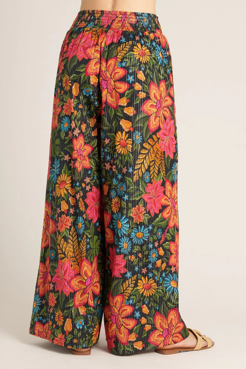 The Tropics Metallic Stripe Wide Leg Pant