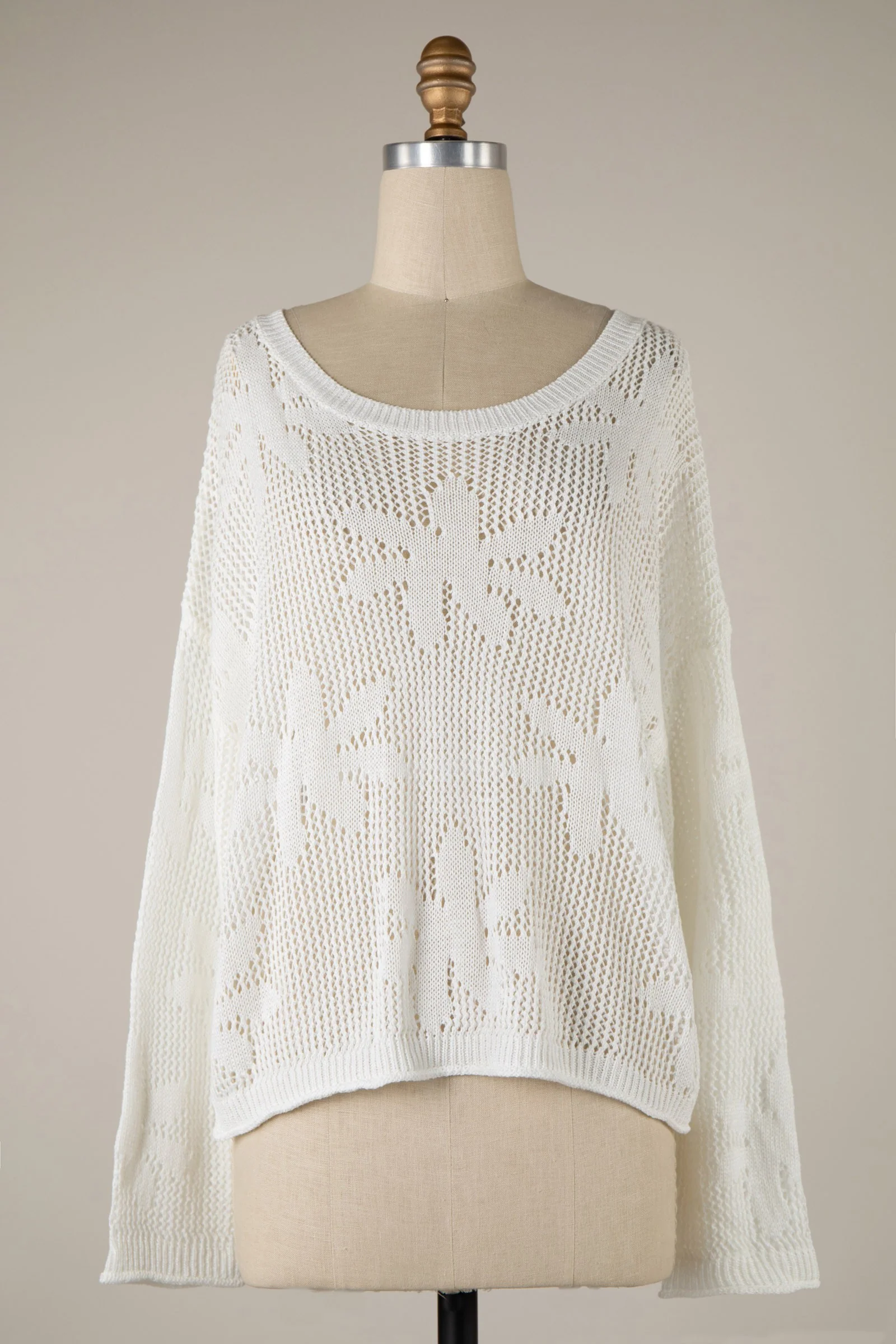 Lazy Days Beach Flower Crochet Sweater MORE COLORS