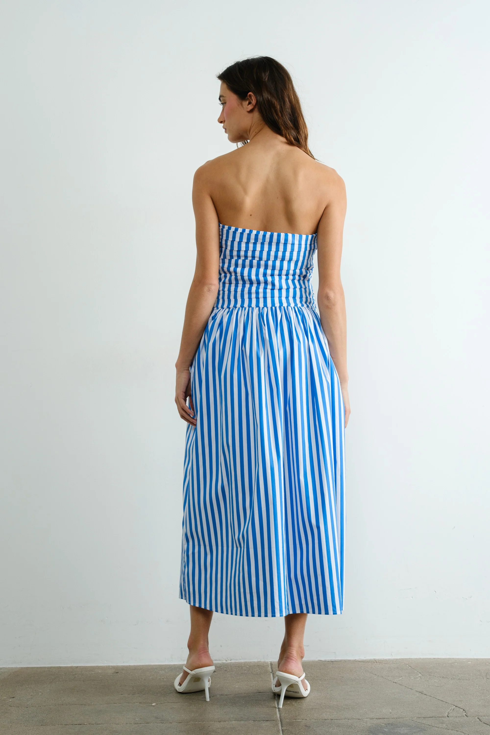 Beachside Striped Strapless Dress
