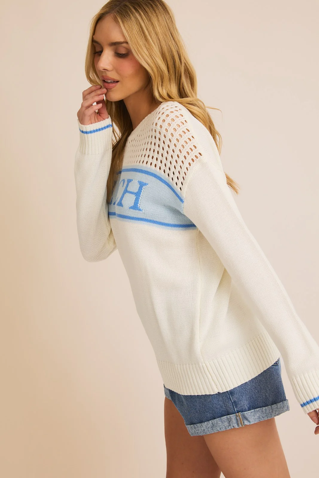 Blue Bleach Sweater