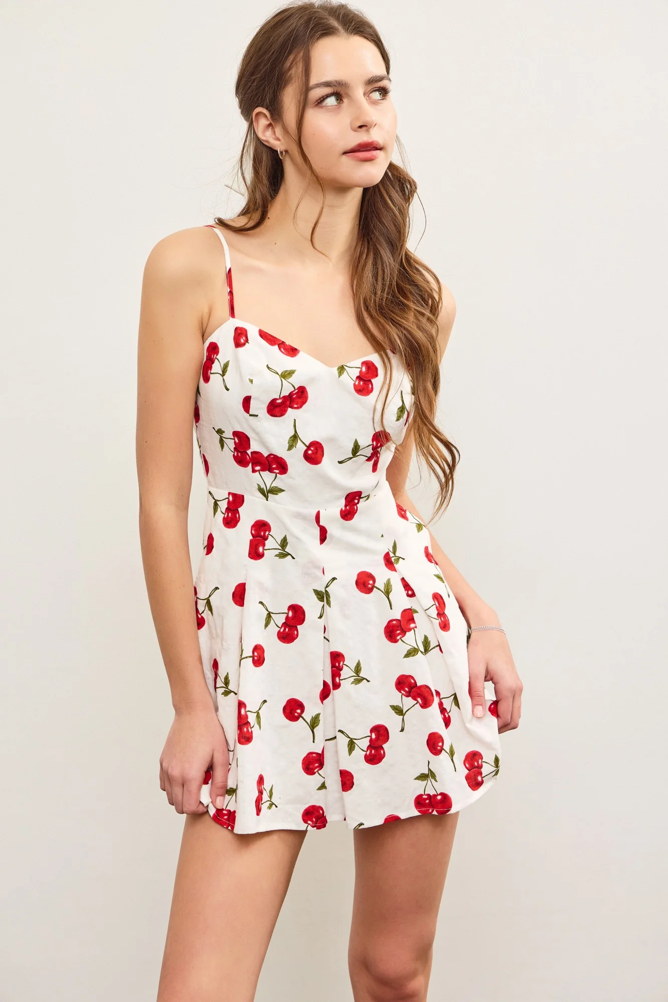 Cherry Print Skort Cami Dress