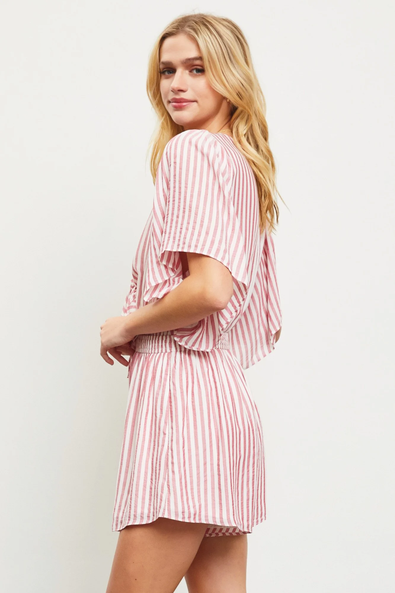 Bethanny Stripe Romper in Red FINAL SALE