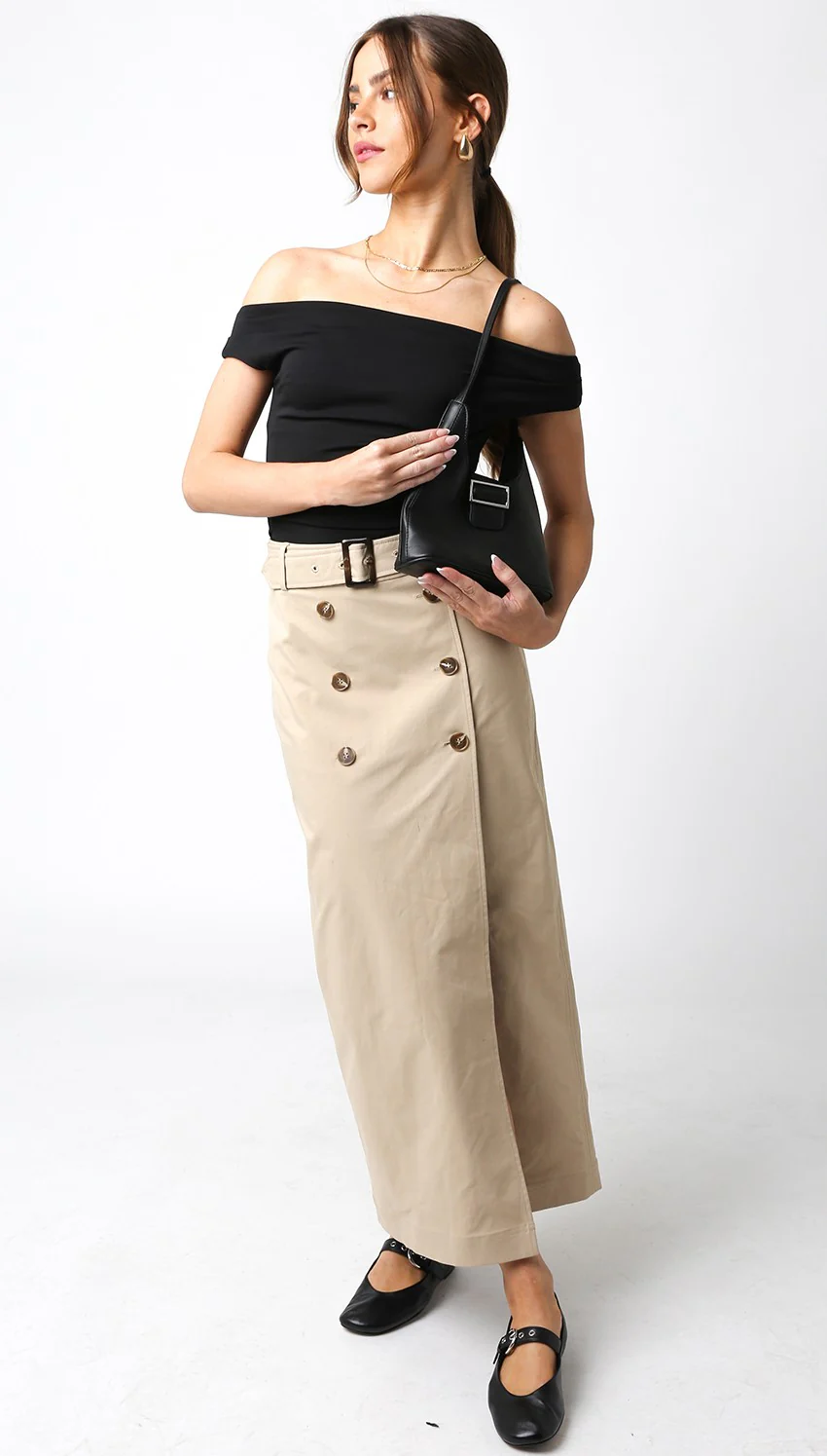 Bliss Off Shoulder Top in Black