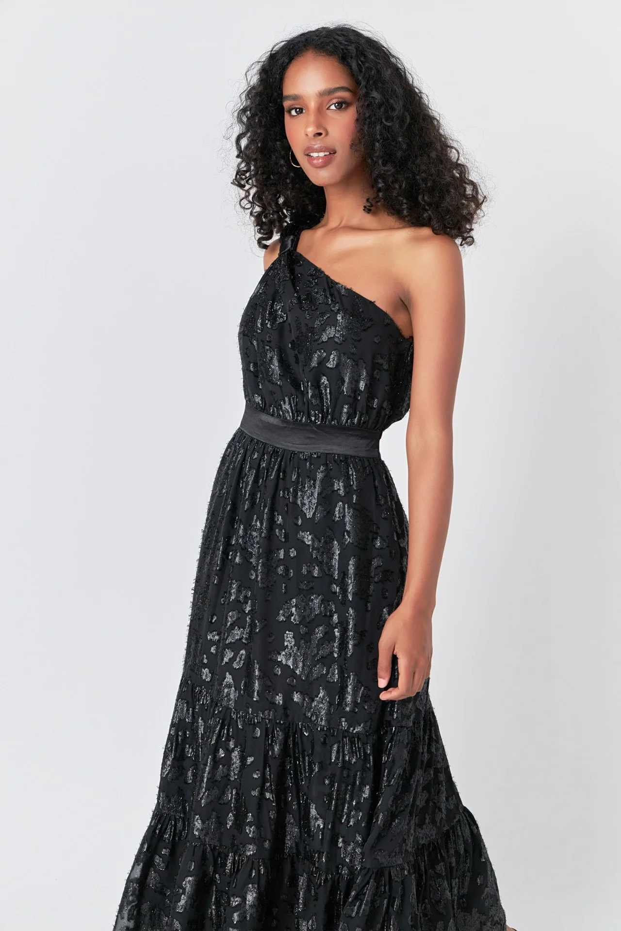 Adrianna One Shoulder Chiffon Maxi Dress FINAL SALE