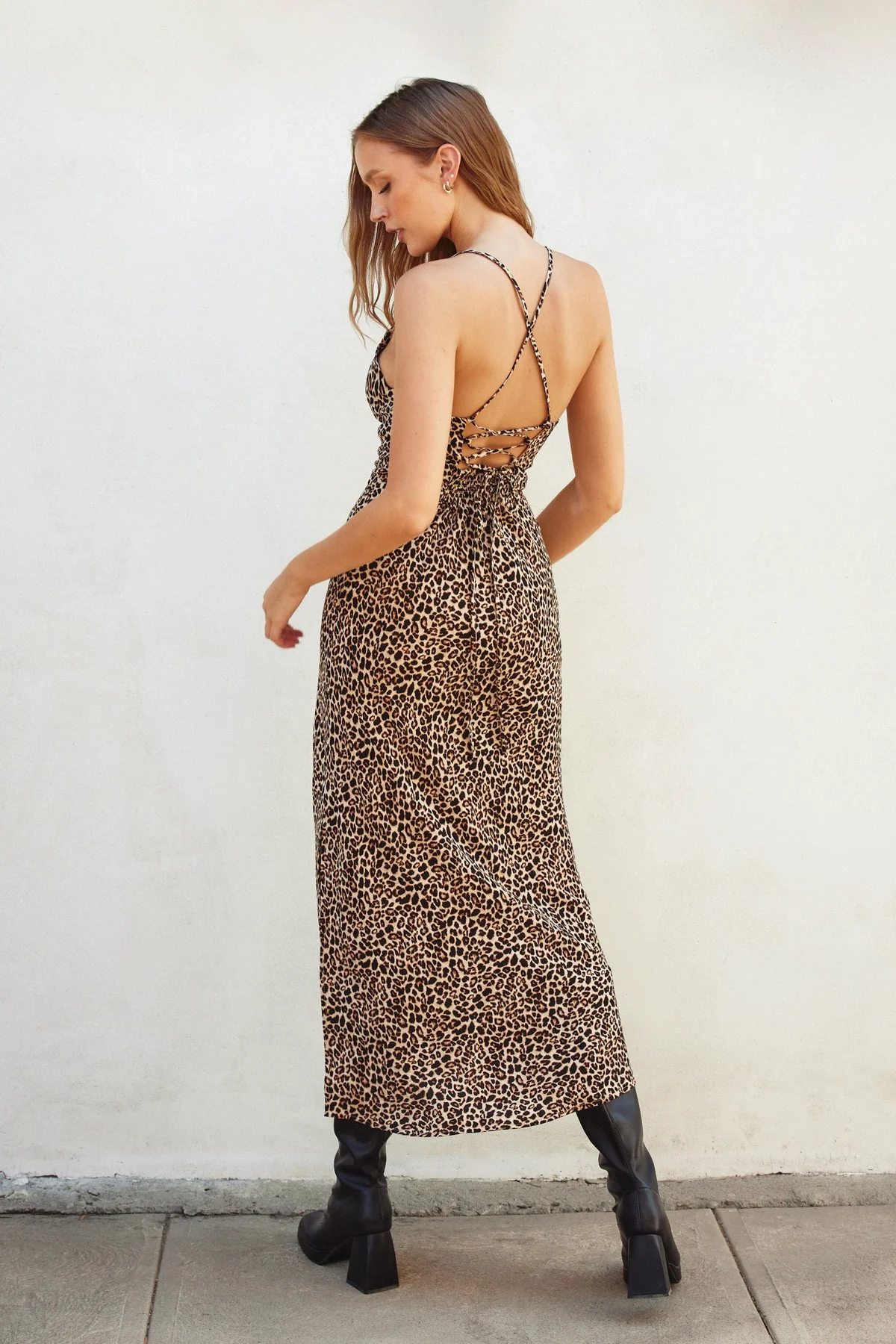 Seeing Spots Midi Animal Print Dress