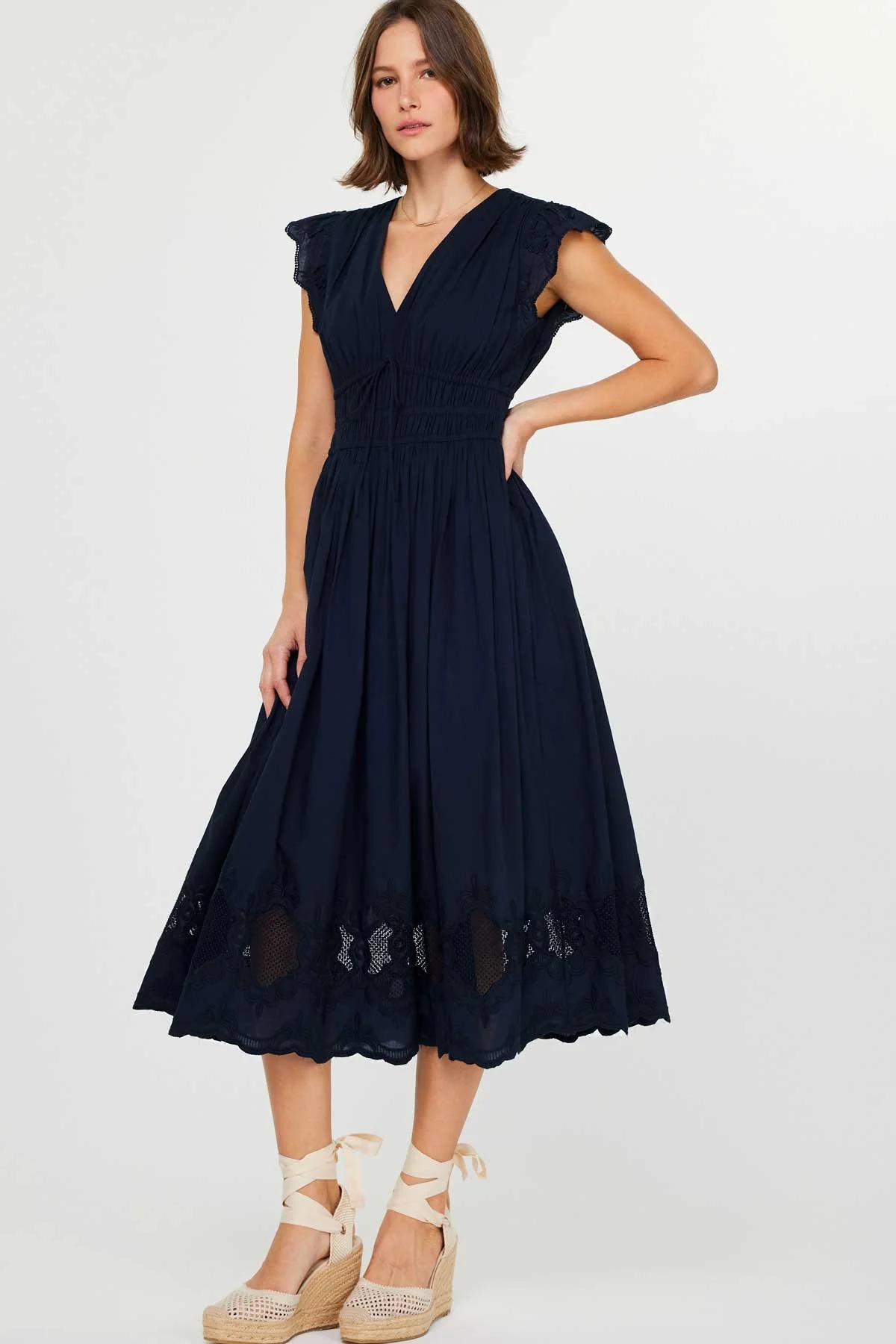 Love is Grand Lace Detail Midi Dress