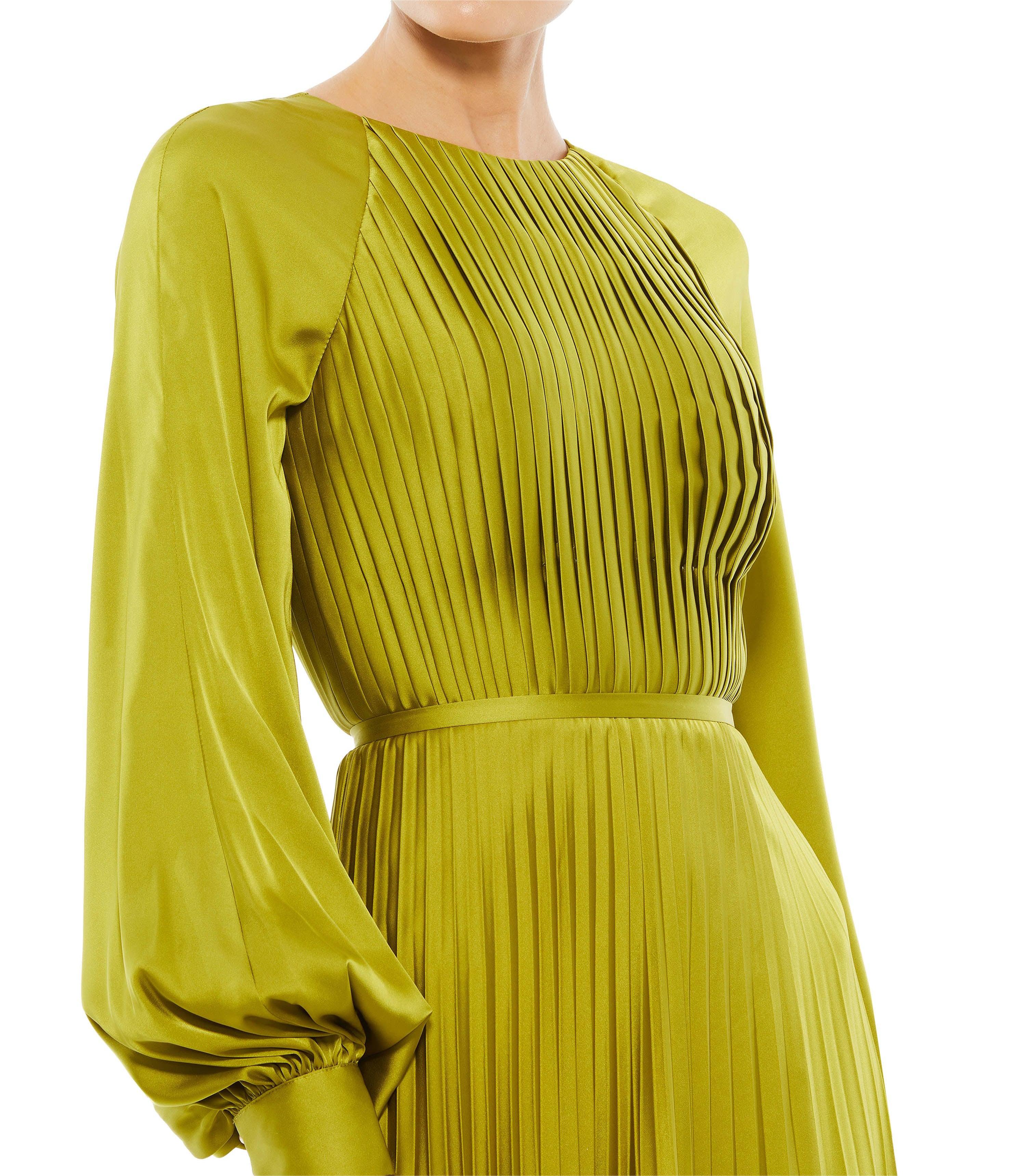 Mac Duggal 26590 Long Sleeve Formal Pleated Dress