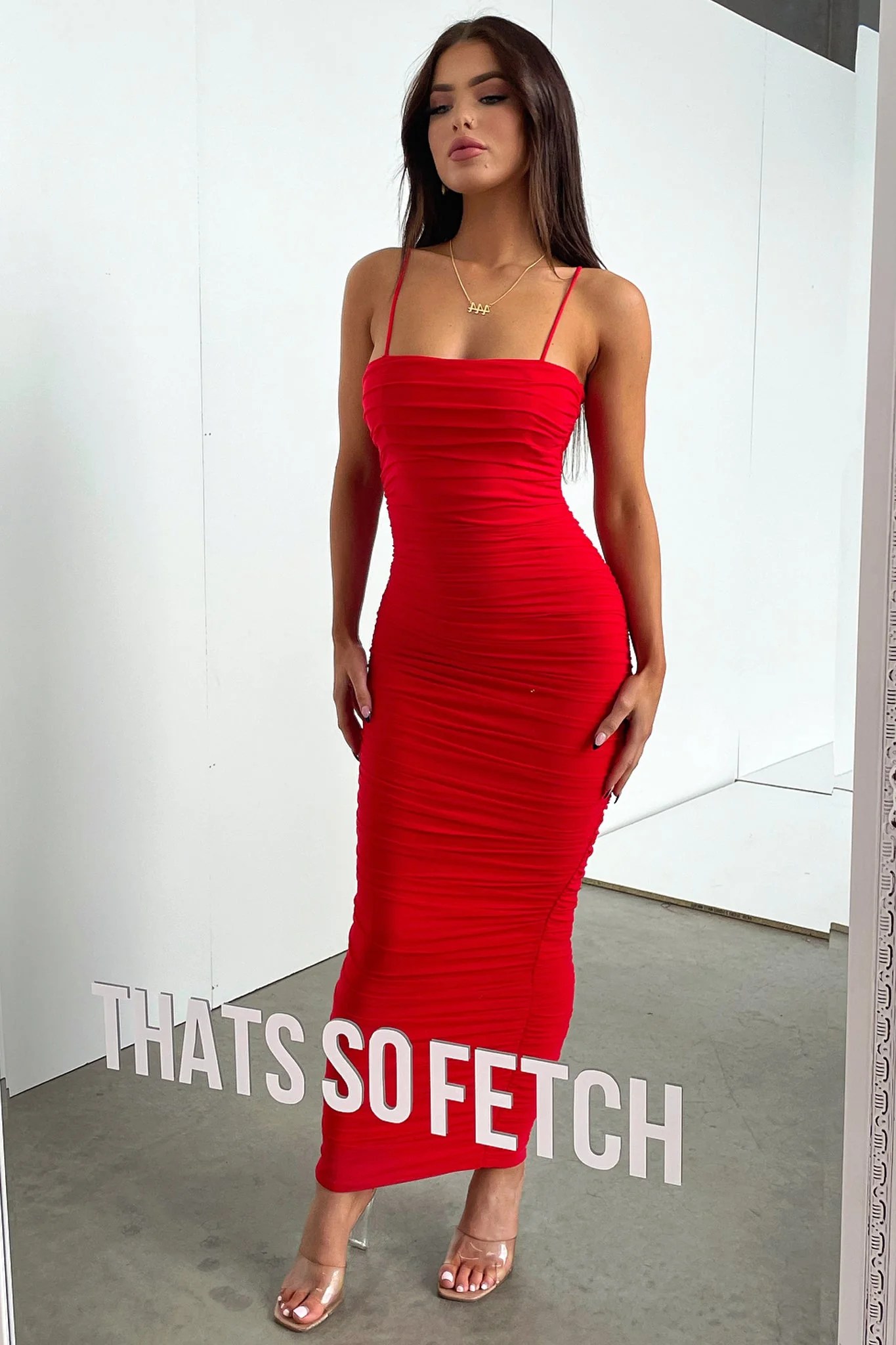 Zena Full Length Dress - Red