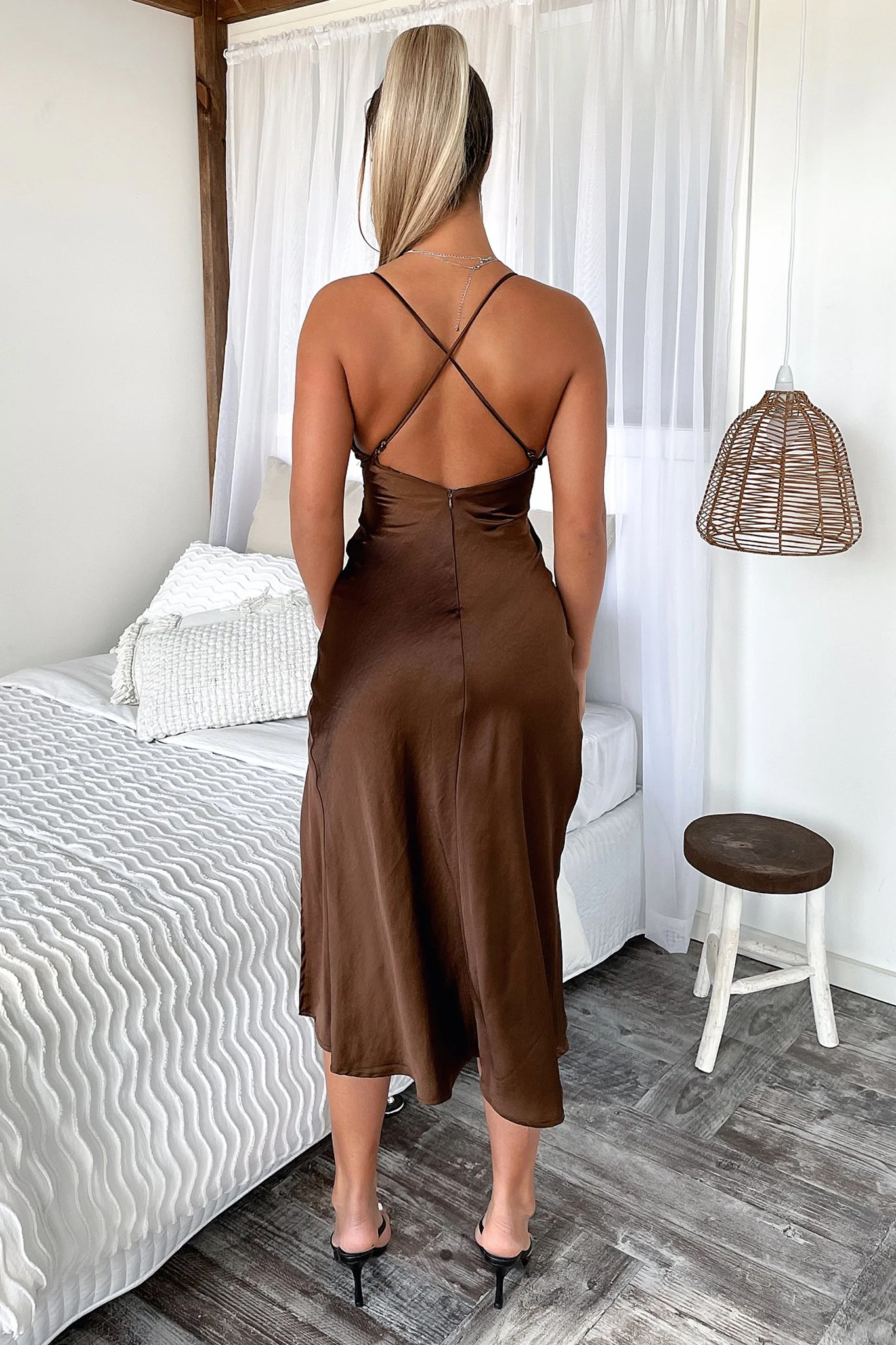 Zora Midi Dress - Brown