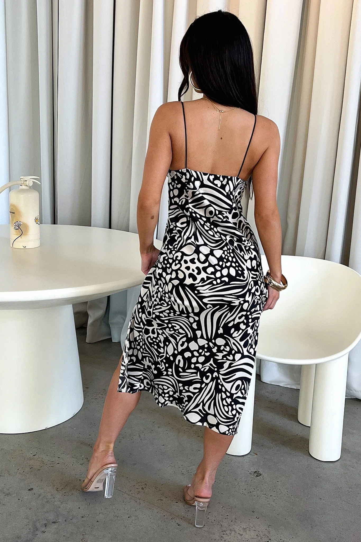 Jennifer Dress - Black/White Print
