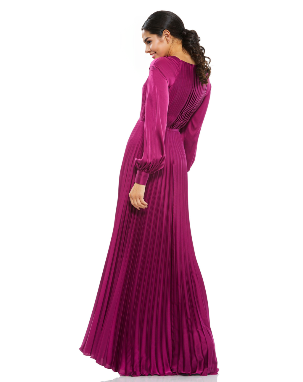 Mac Duggal 26590 Long Sleeve Formal Pleated Dress