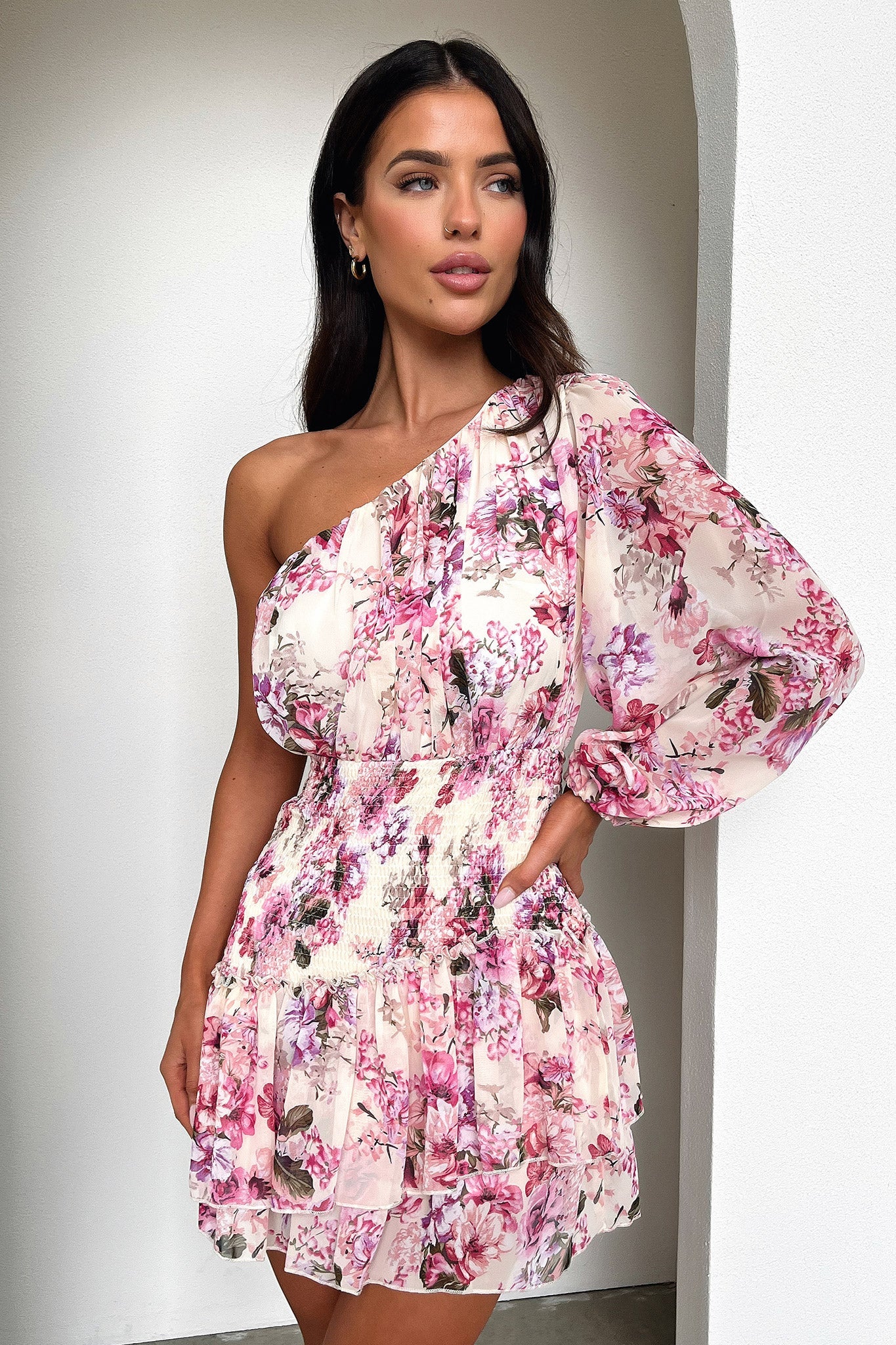 Katina Mini Dress - Pink Floral