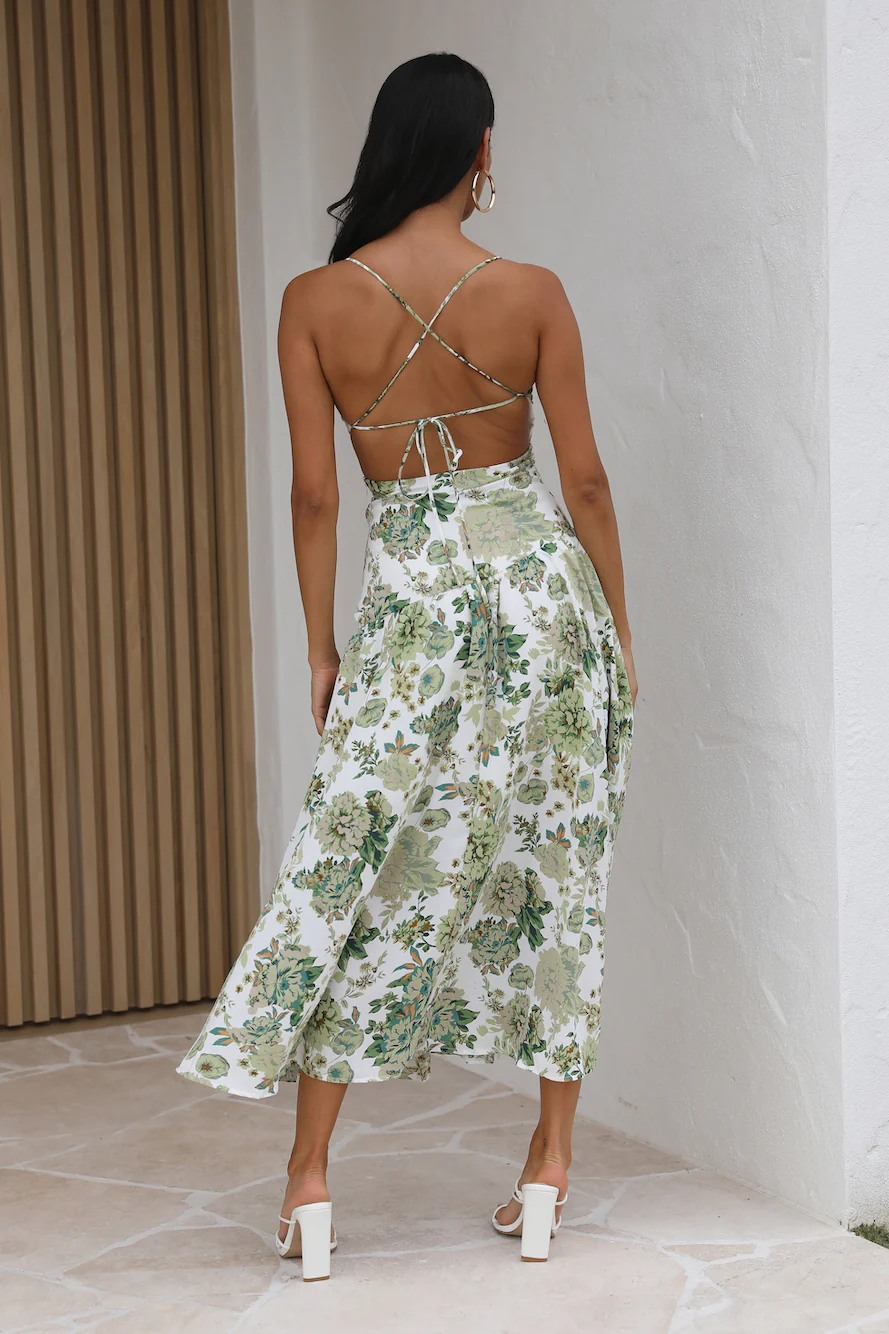 Step Step Maxi Dress Green