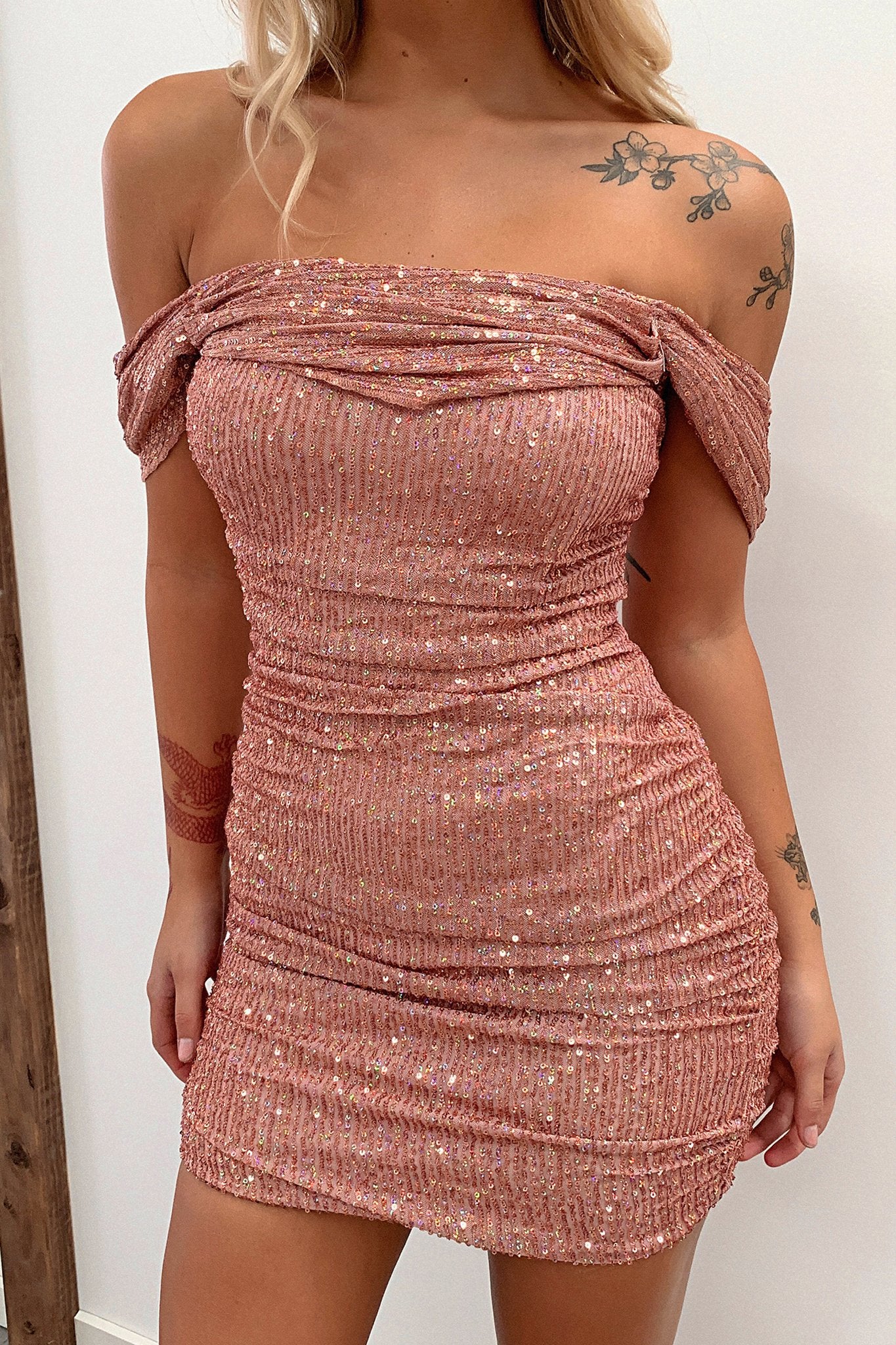 Nara Dress - Pink Sequin