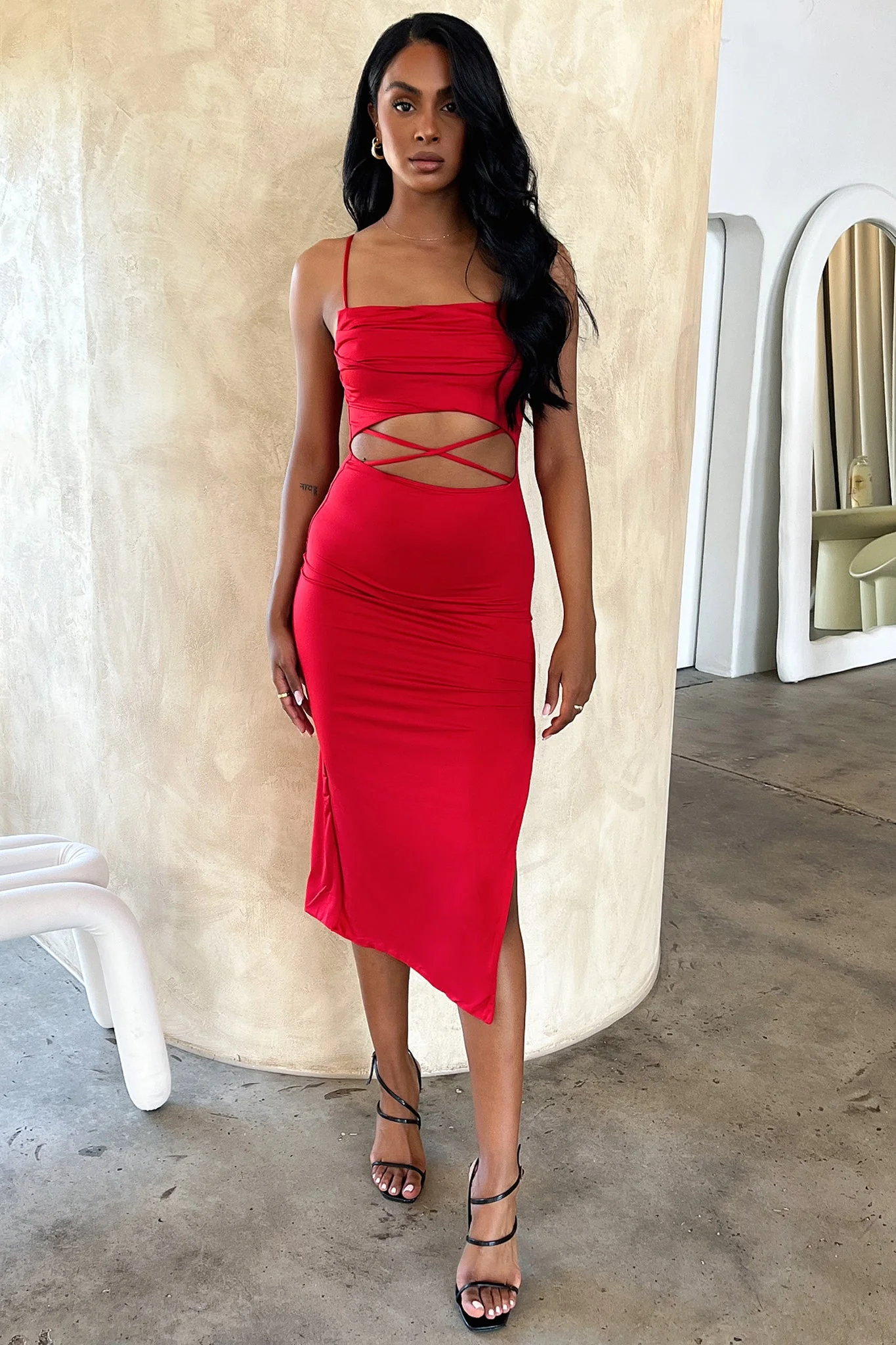 Releck Midi Dress - Red