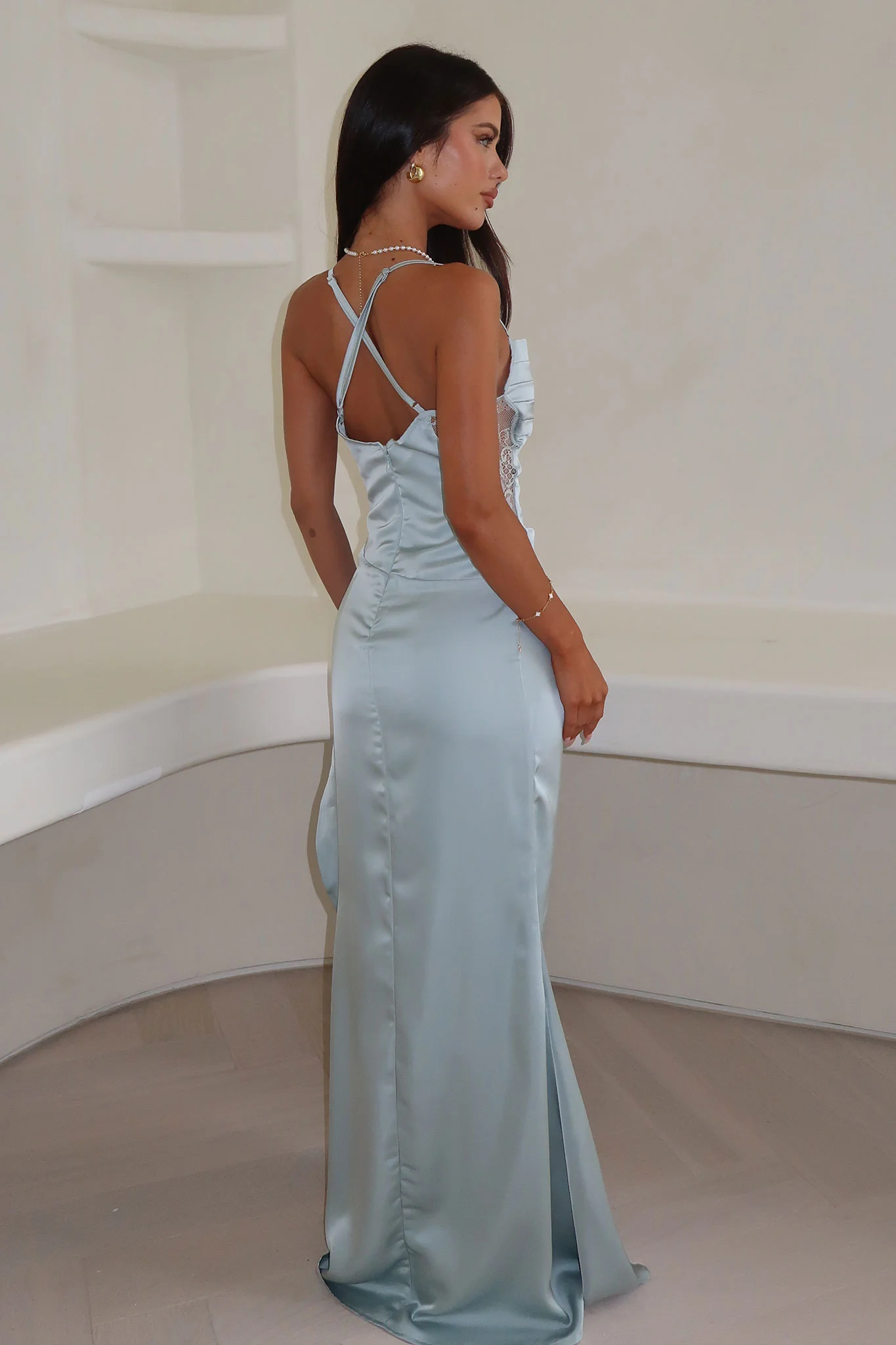 Sonnet Satin Maxi Dress - Sage