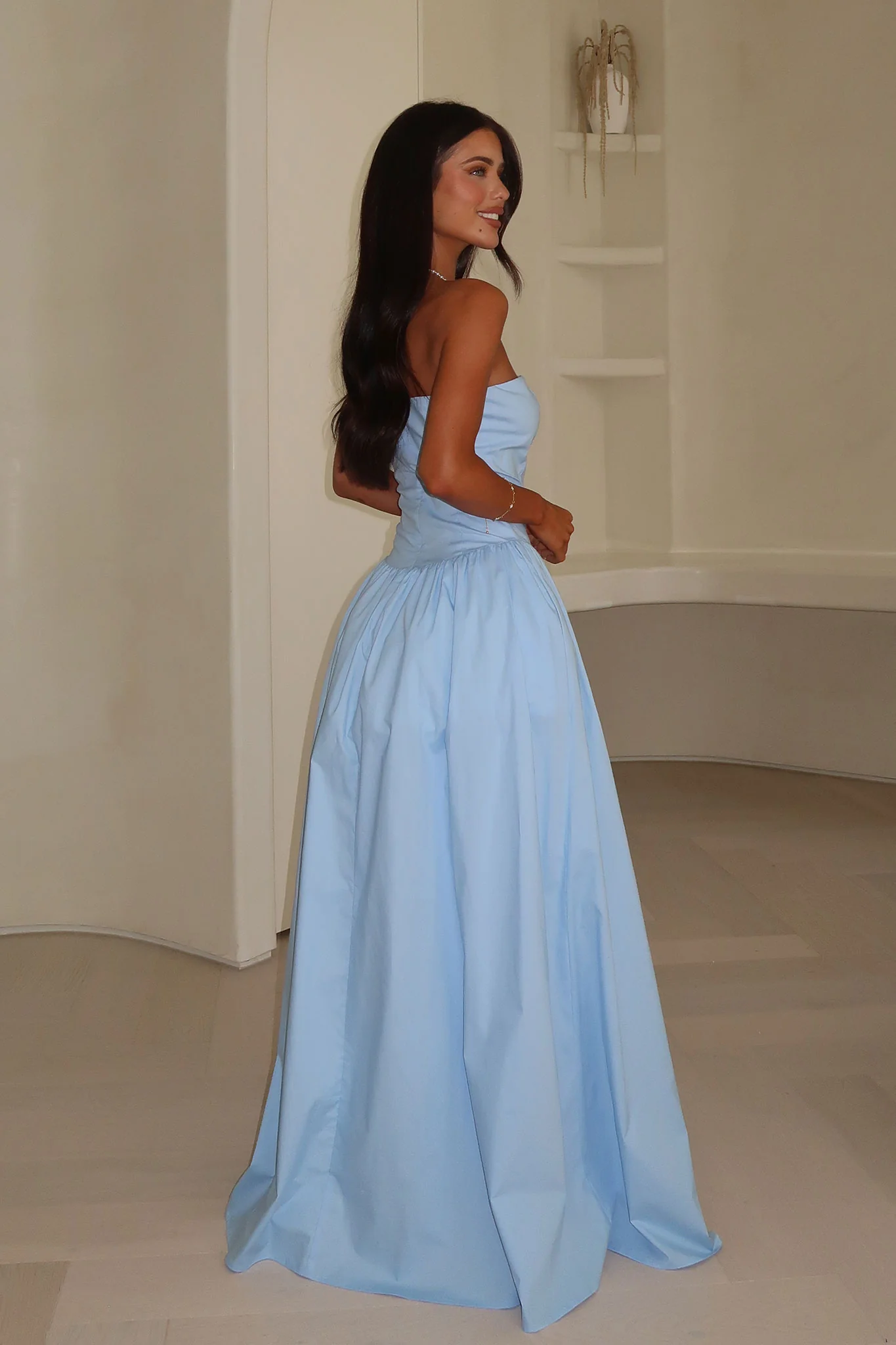 Iridessa Strapless Maxi Dress - Baby Blue
